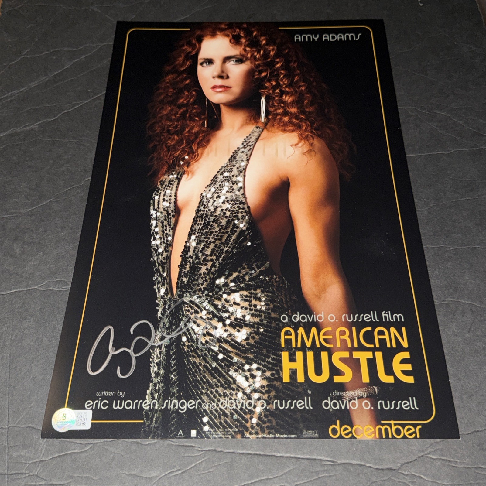Amy Adams Signed American Hustle Movie 11×17 Photo Beckett BAS
