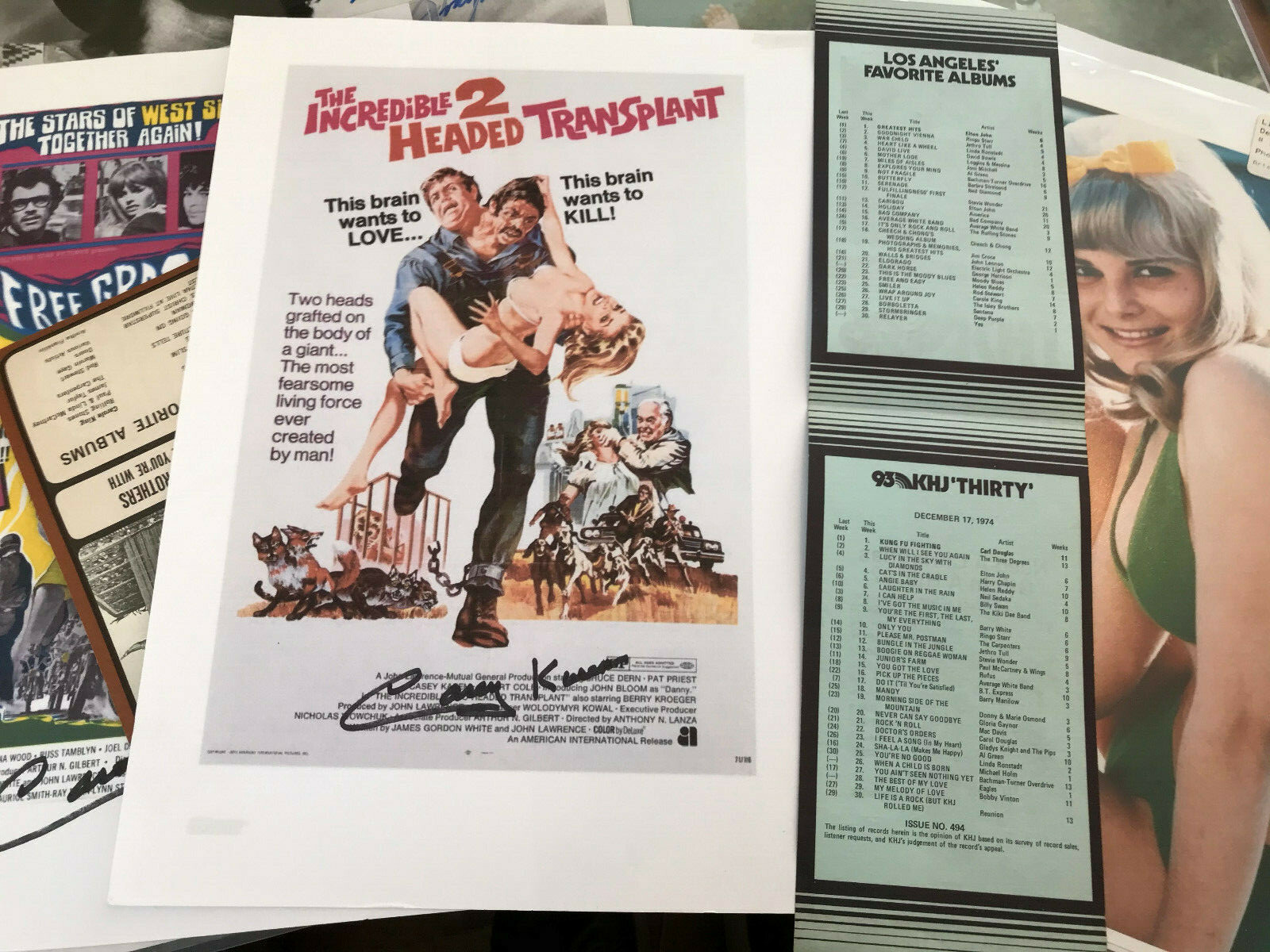 Casey Kasem Signed autograph Incredible 2 Two Headed Transplant auto radio hits