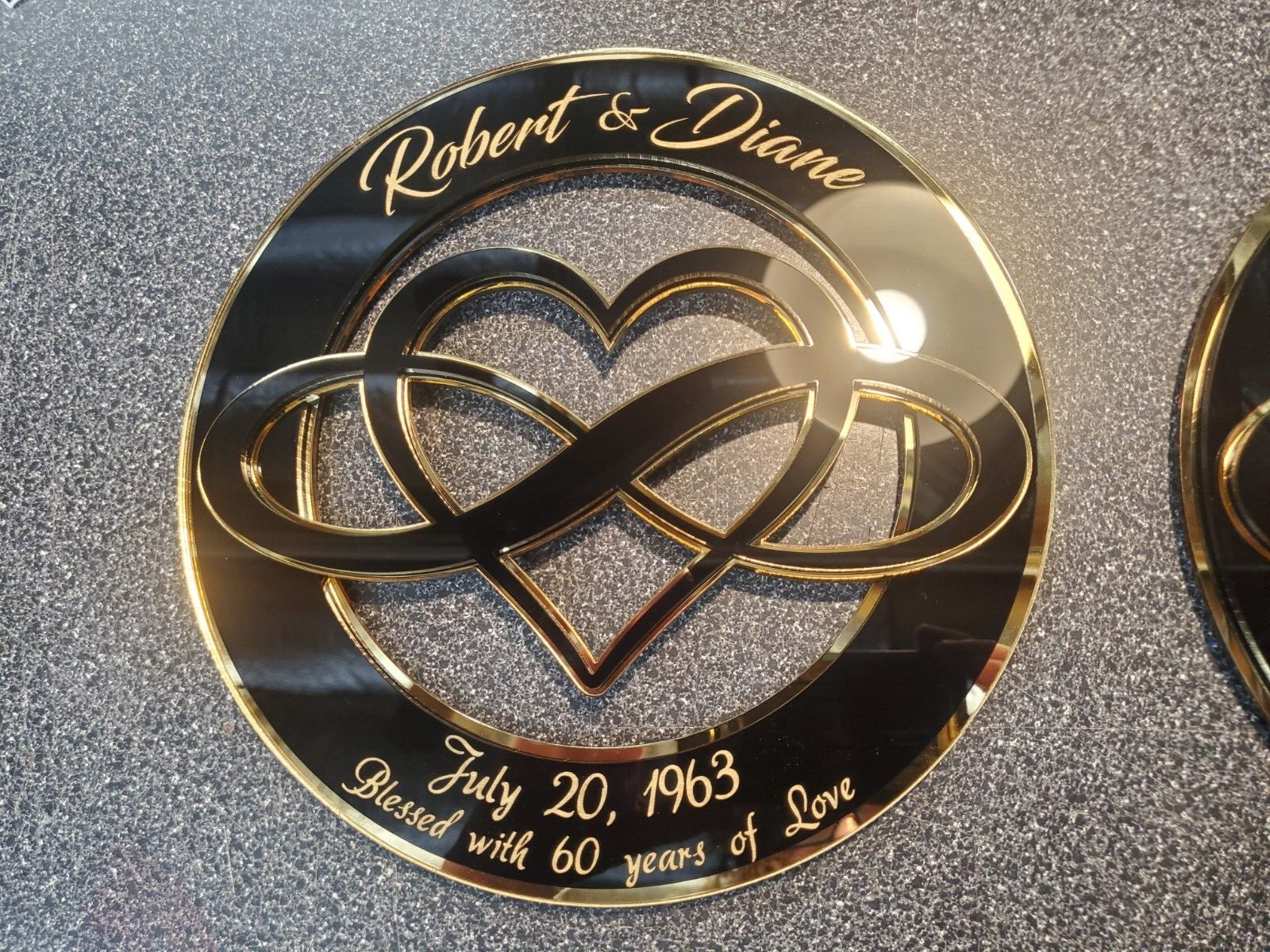 3D Custom WEDDING day ANNIVERSARY GIFTS 3-D ART sign new display table sign in