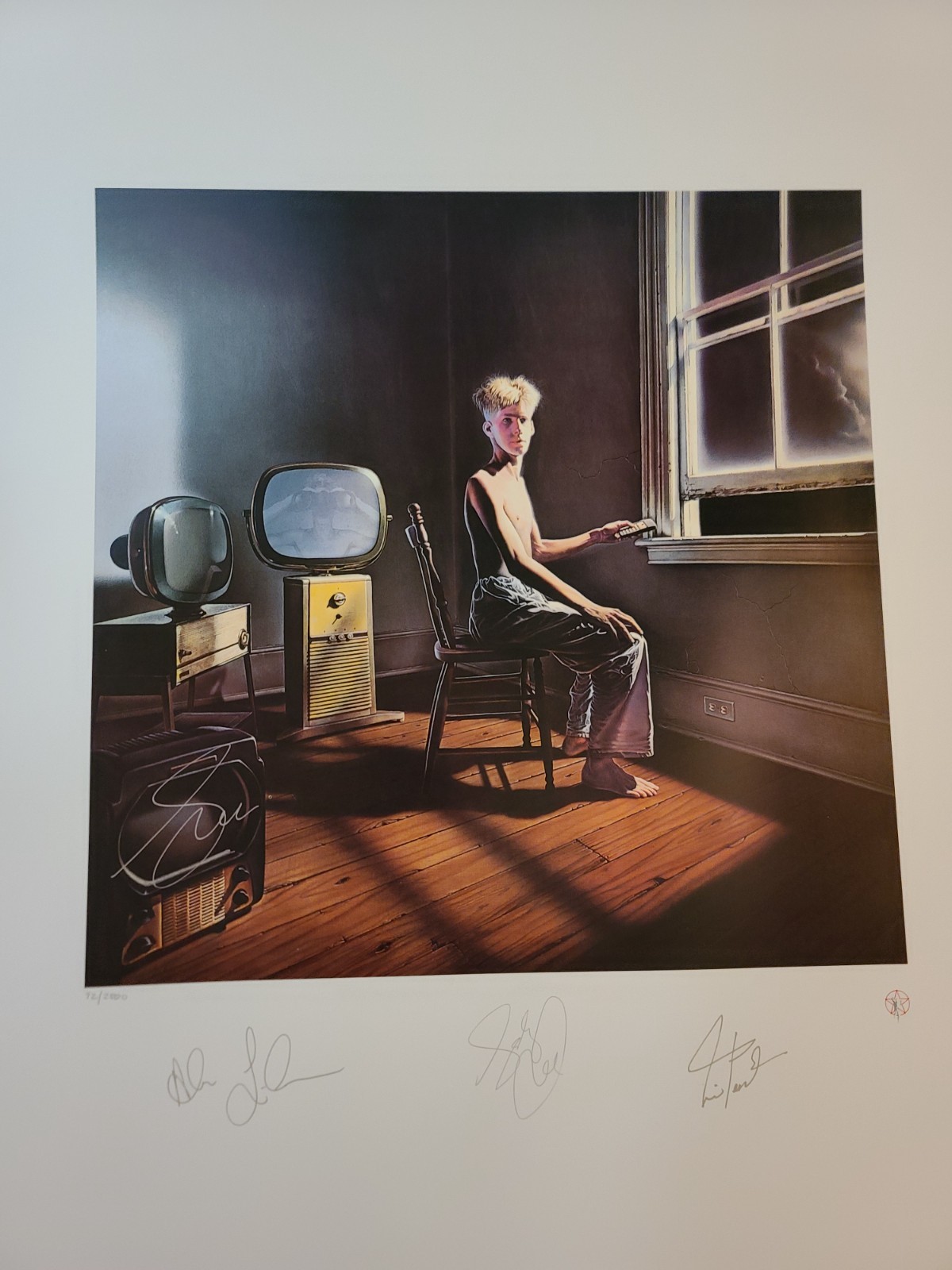RUSH Power Windows Album Art Print Hand Signed Geddy Lee COA/LOA