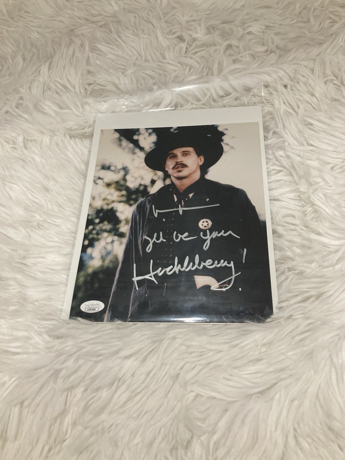 Val Kilmer ‘I’ll Be Your Huckleberry’ Tombstone Signed Photo 8×10 JSA Certified