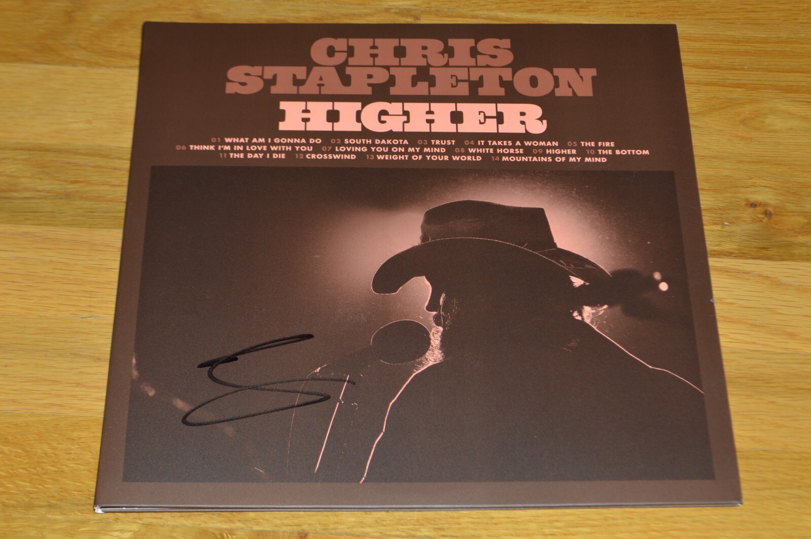 Chris Stapleton Autographed ” Higher ” Vinyl LP Cover with AUTOGRAPH Hologram