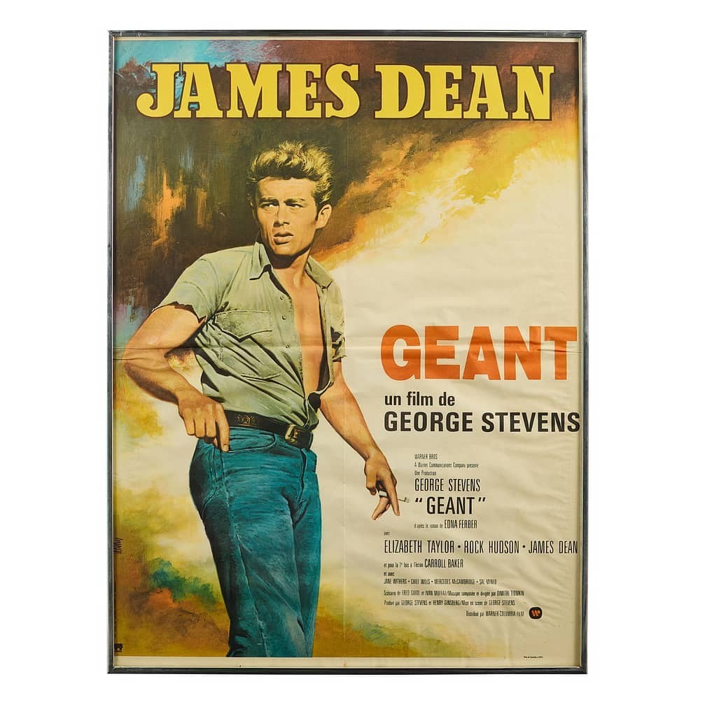 GIANT French movie poster 23 x 31.5 JAMES DEAN ELIZABETH TAYLOR ROCK HUDSON