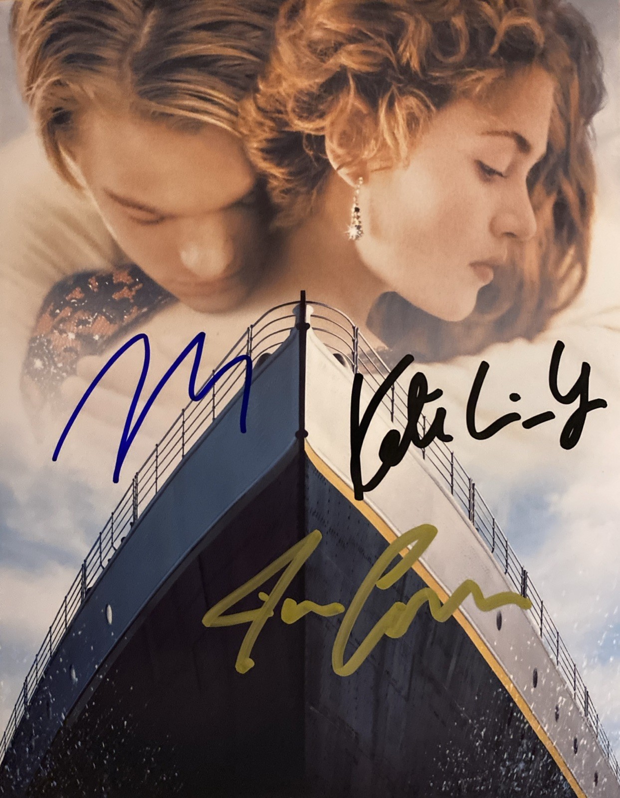 Titanic Leonardo DiCaprio Kate Winslet James Cameron Signed 8.5×11 Photo