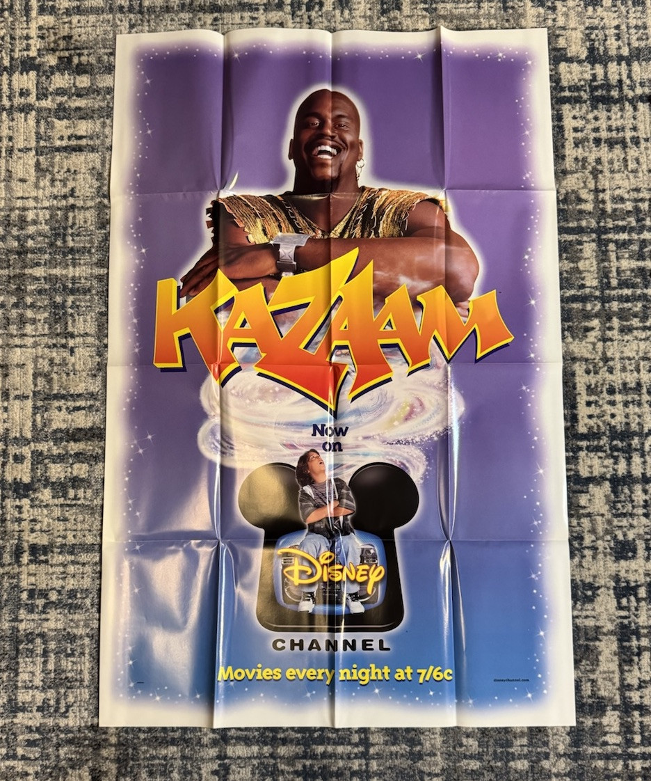 Vintage 1996 Kazam Promotional Movie Poster 27x41in Shaq Disney Channel Polygram