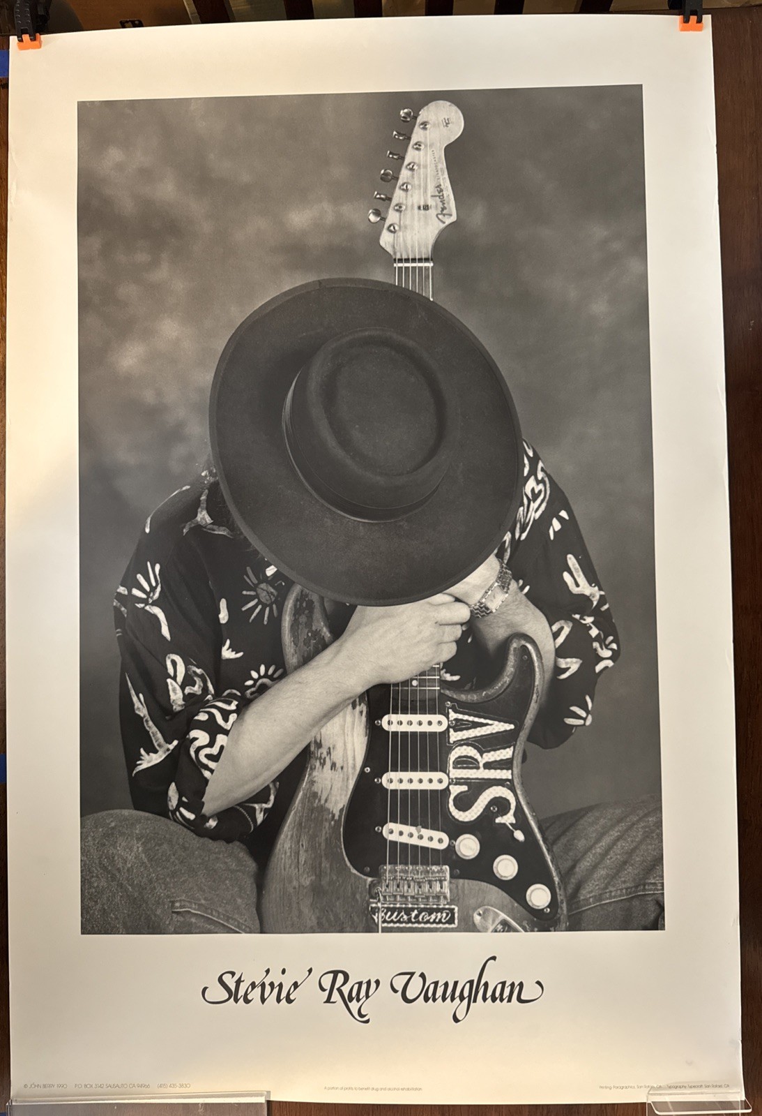 Original 1990 John Berry Stevie Ray Vaughan The Final Bow Art Print