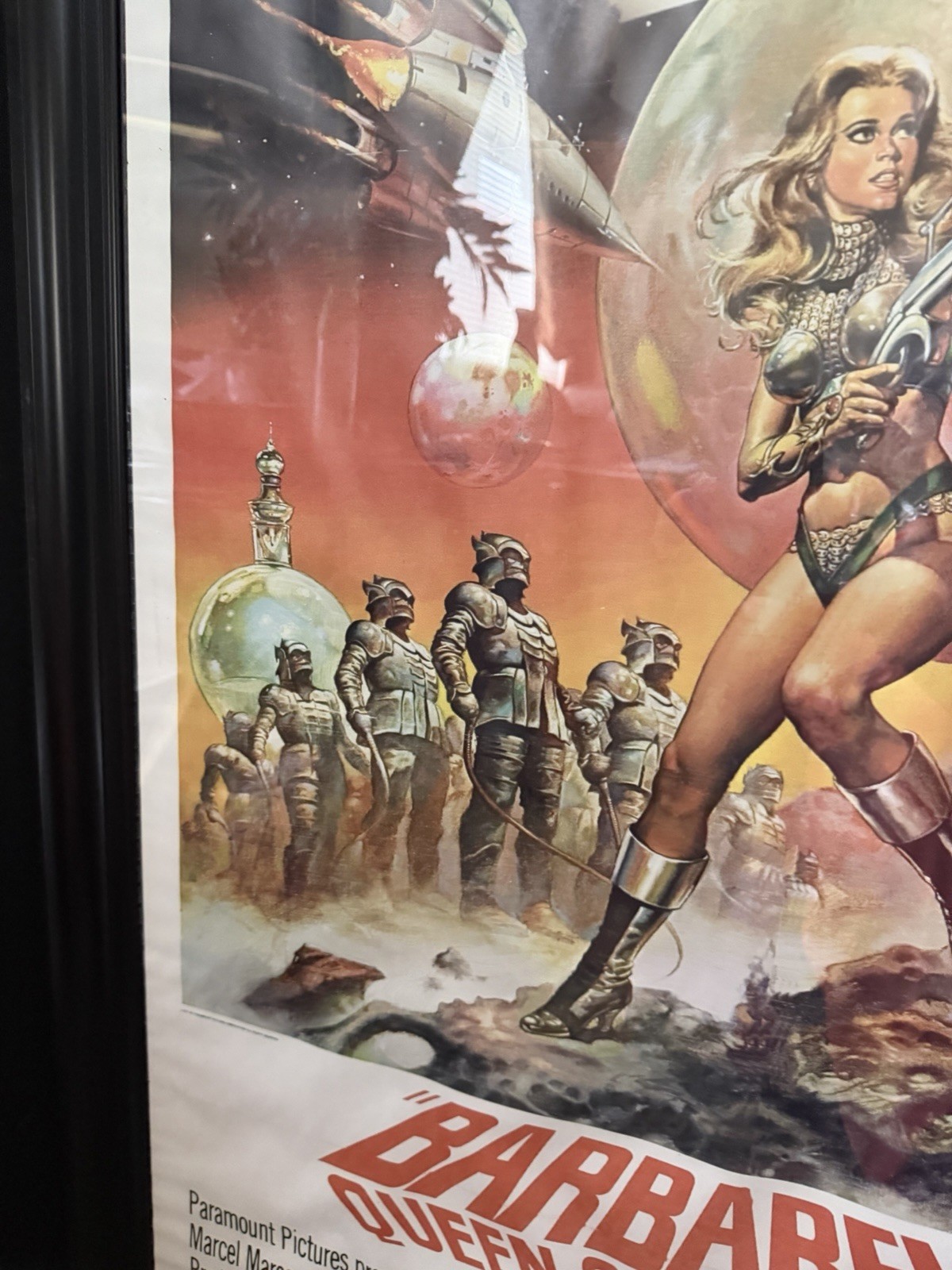 ORIGINAL Boris Vallejo artwork poster “Re-Release” 1977 BARBARELLA MOVIE FRAMED