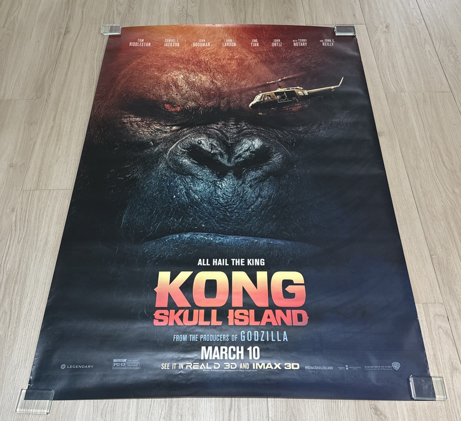 Original KING KONG SKULL ISLAND Advance Bus Shelter Vinyl Poster 48″x70″ DS