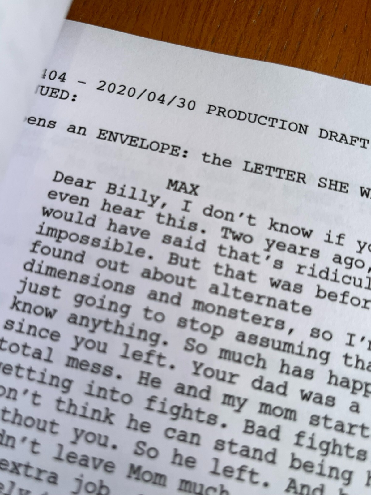 Stranger Things 4 Script Cast-Signed- Dear Billy- Autograph Reprints