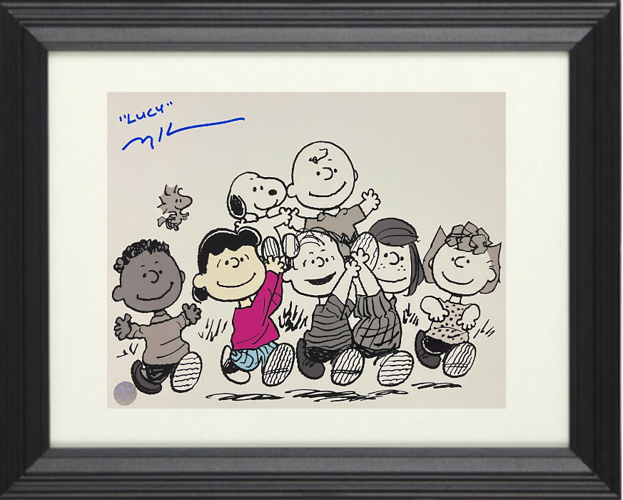 Melanie Kohn signed PEANUTS Spotlight 8×10 Photo Framed w/ Lucy- AWM Hologram