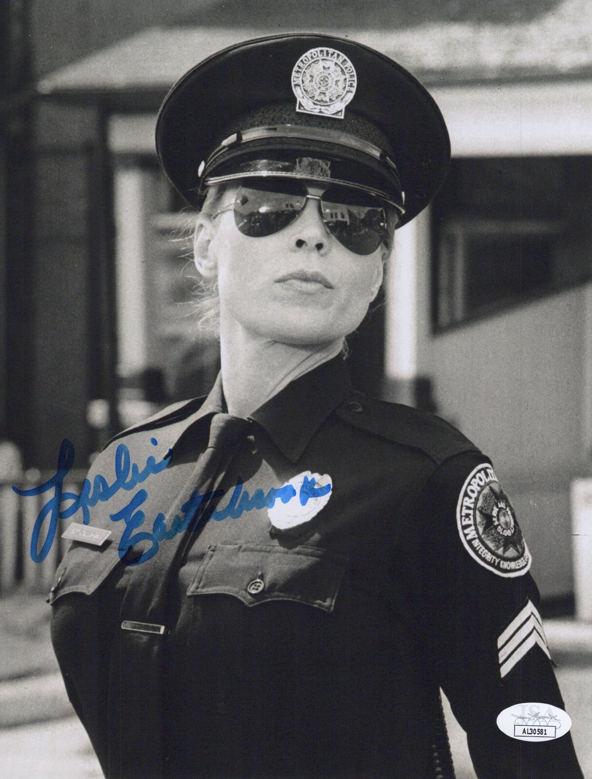 LESLIE EASTERBROOK Hand Signed POLICE ACADEMY 8×10 Photo Autograph JSA COA CERT