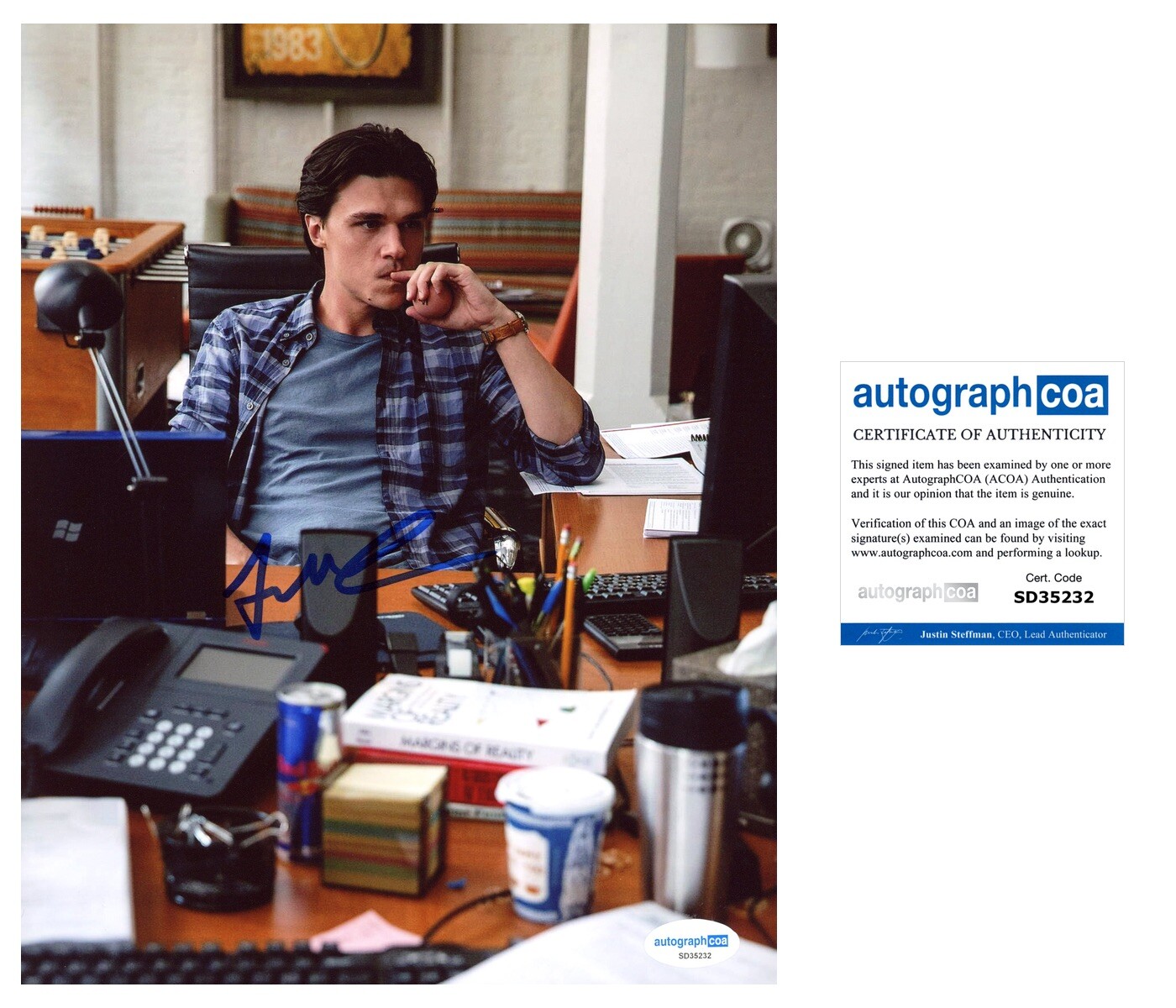 Finn Wittrock ‘The Big Short’ Signed ‘Jamie Shipley’ 8×10 Photo ACOA