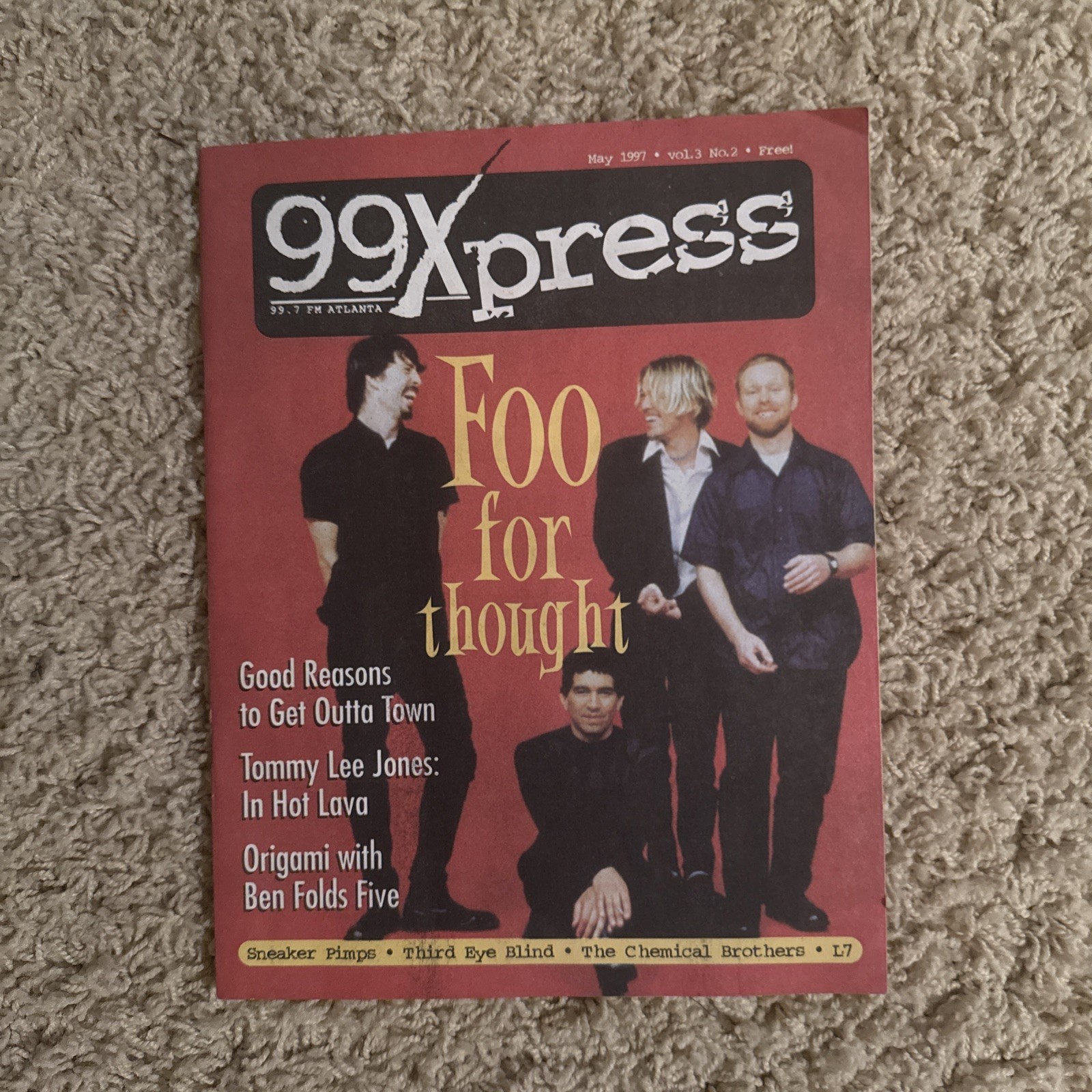 Foo Fighters 99Xpress Magazine 99X Radio Atlanta May 1997 Rare