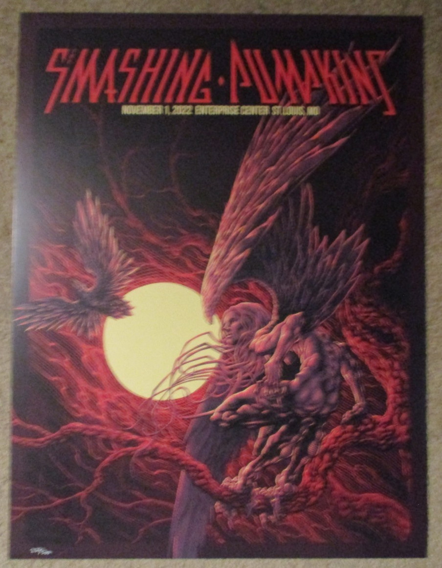 SMASHING PUMPKINS concert tour poster ST LOUIS 11-1-22 2022 pighands