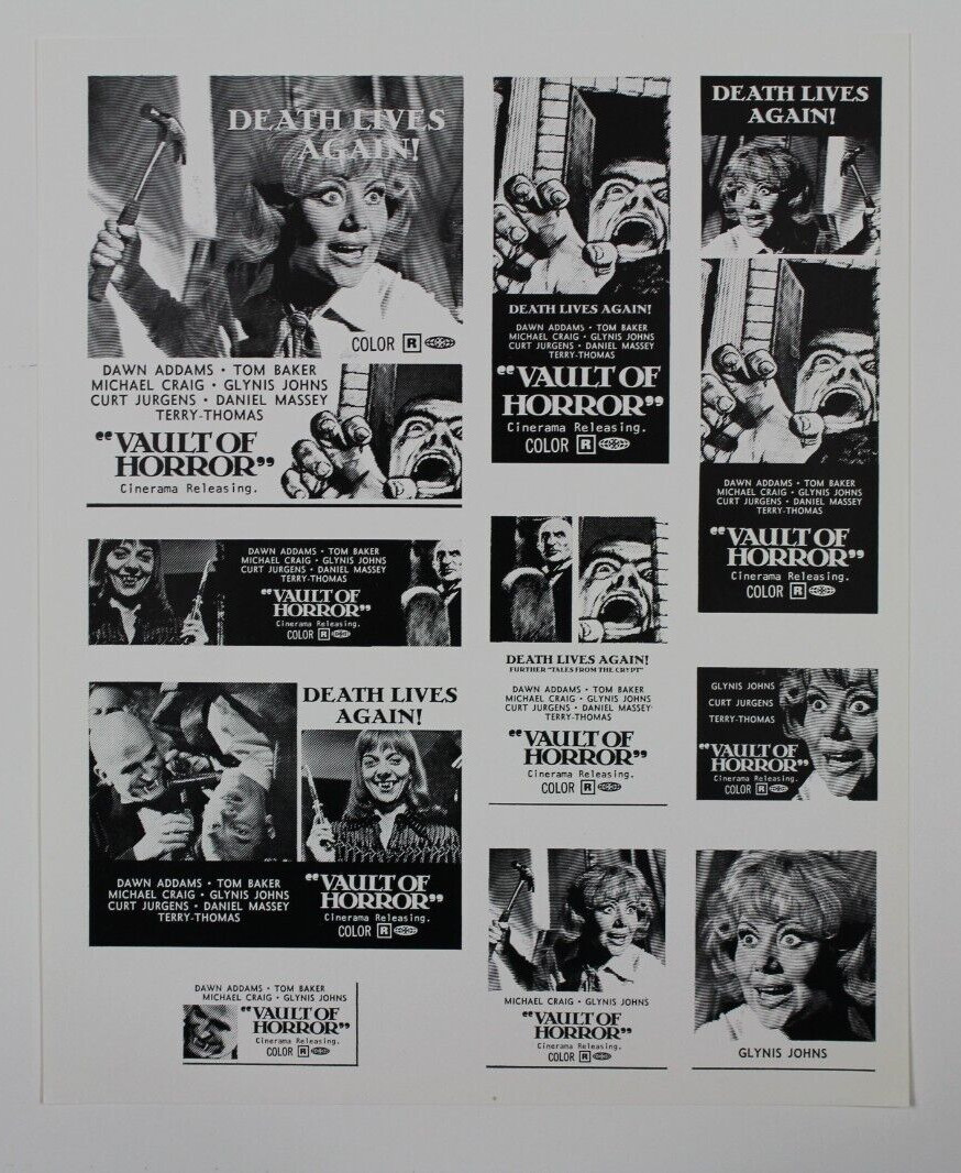 The Vault of Horror 1973 Ad Sheet/Ad Slick 8 1/2″ x 11″