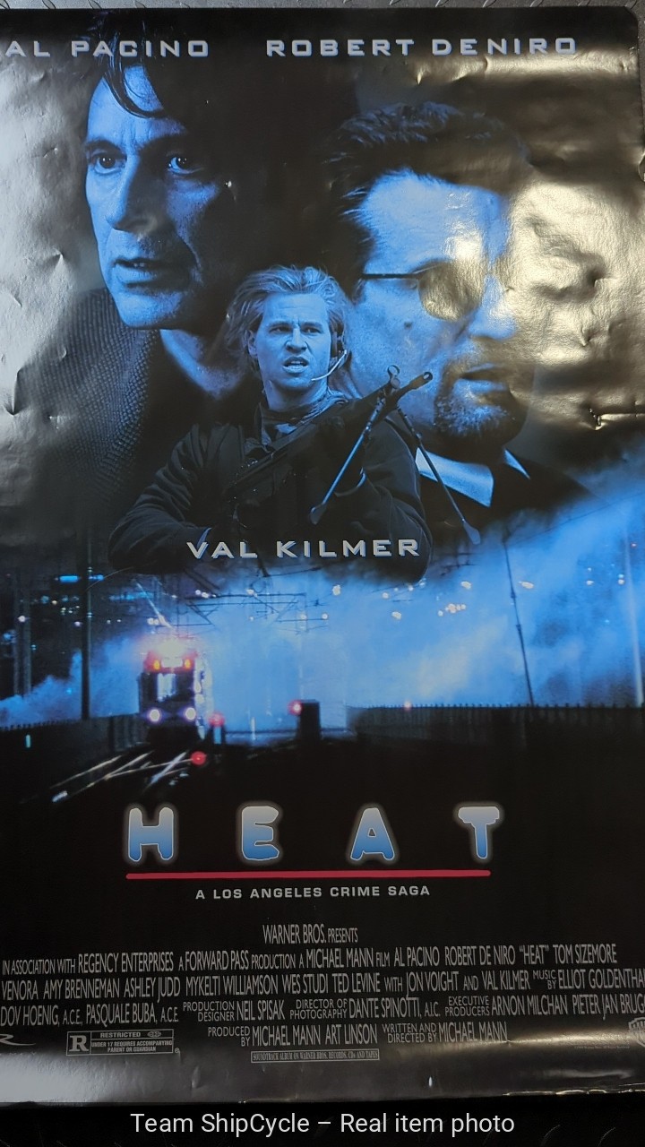 HEAT 1995 Original Movie Poster Double Sided 27×40 Kilmer Deniro Pacino G2U