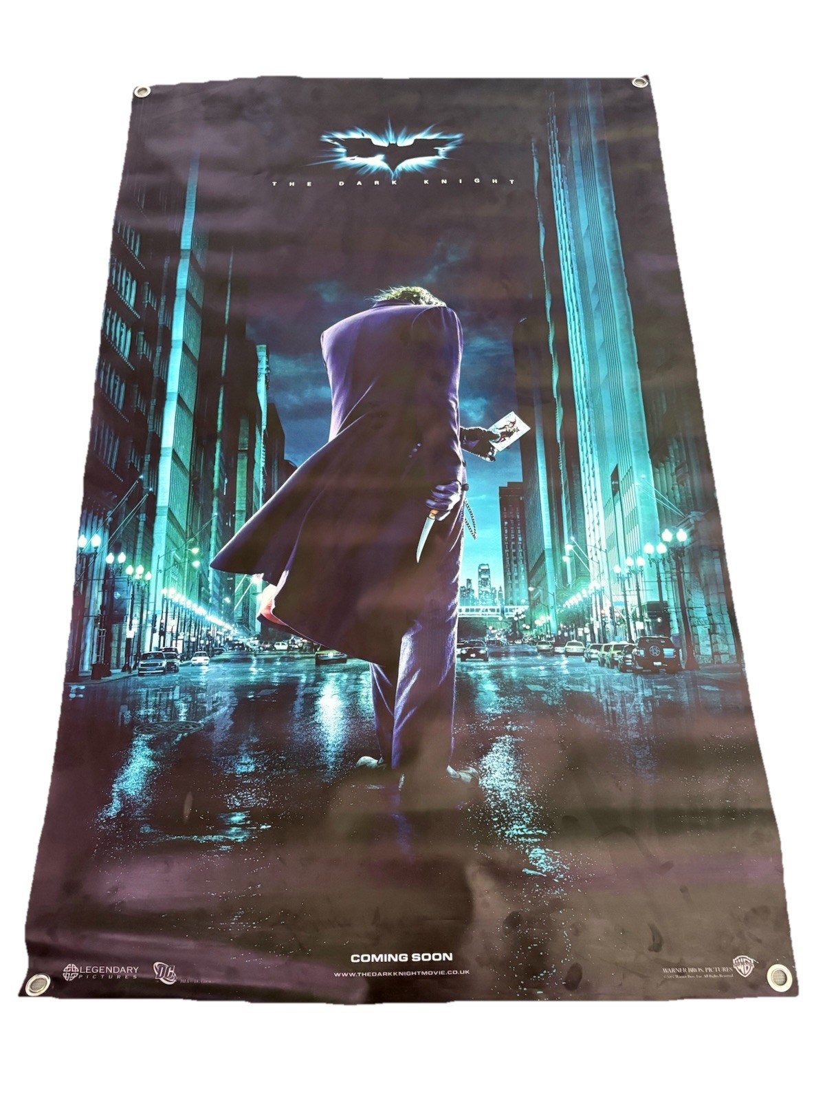 THE DARK KNIGHT 48” X 30” Large Vinyl Banner DS Movie Poster Original + Bonus