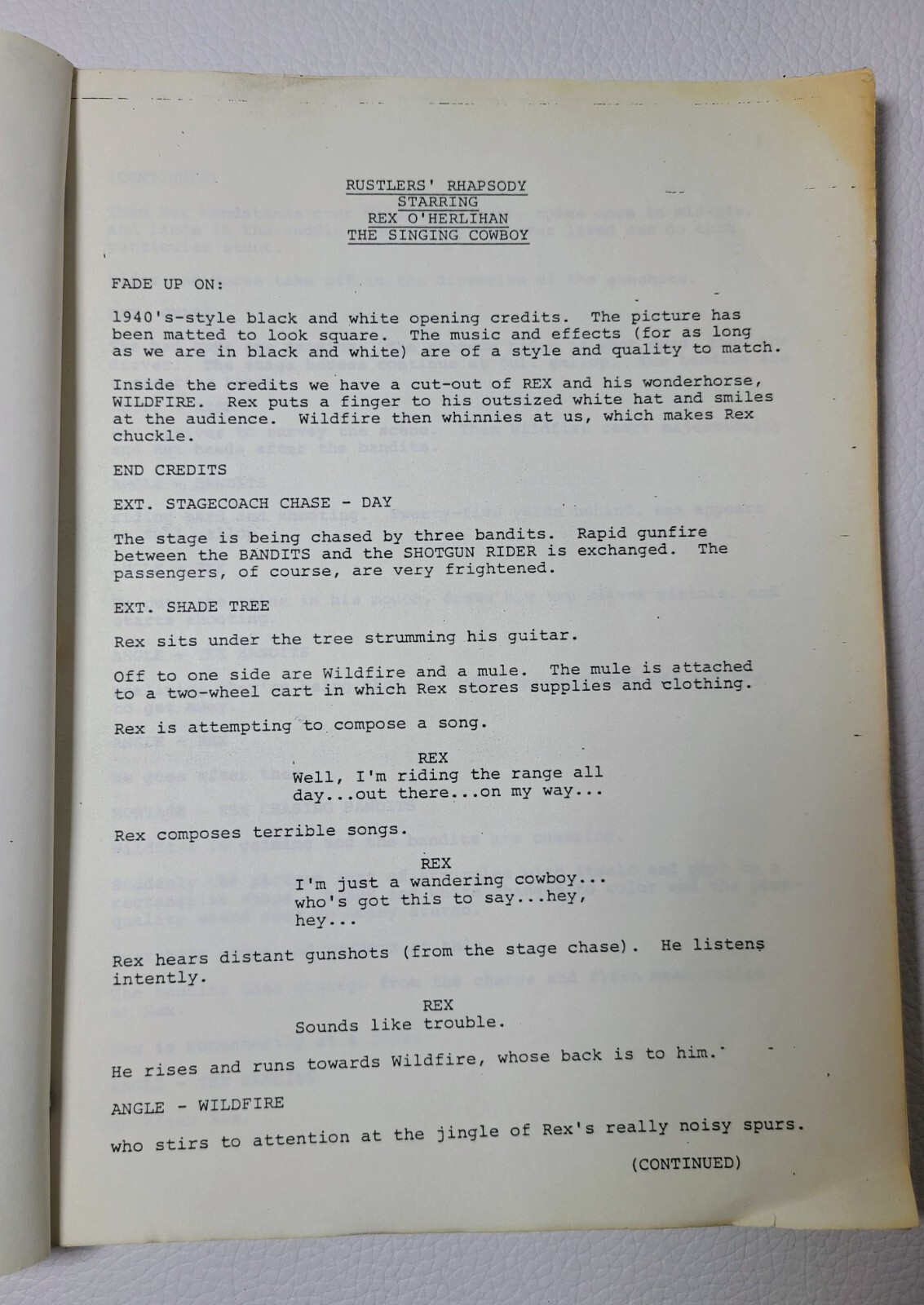Rustler’s Rhapsody Screenplay Script 1984 Hugh Wilson Tom Berenger Vintage HTF