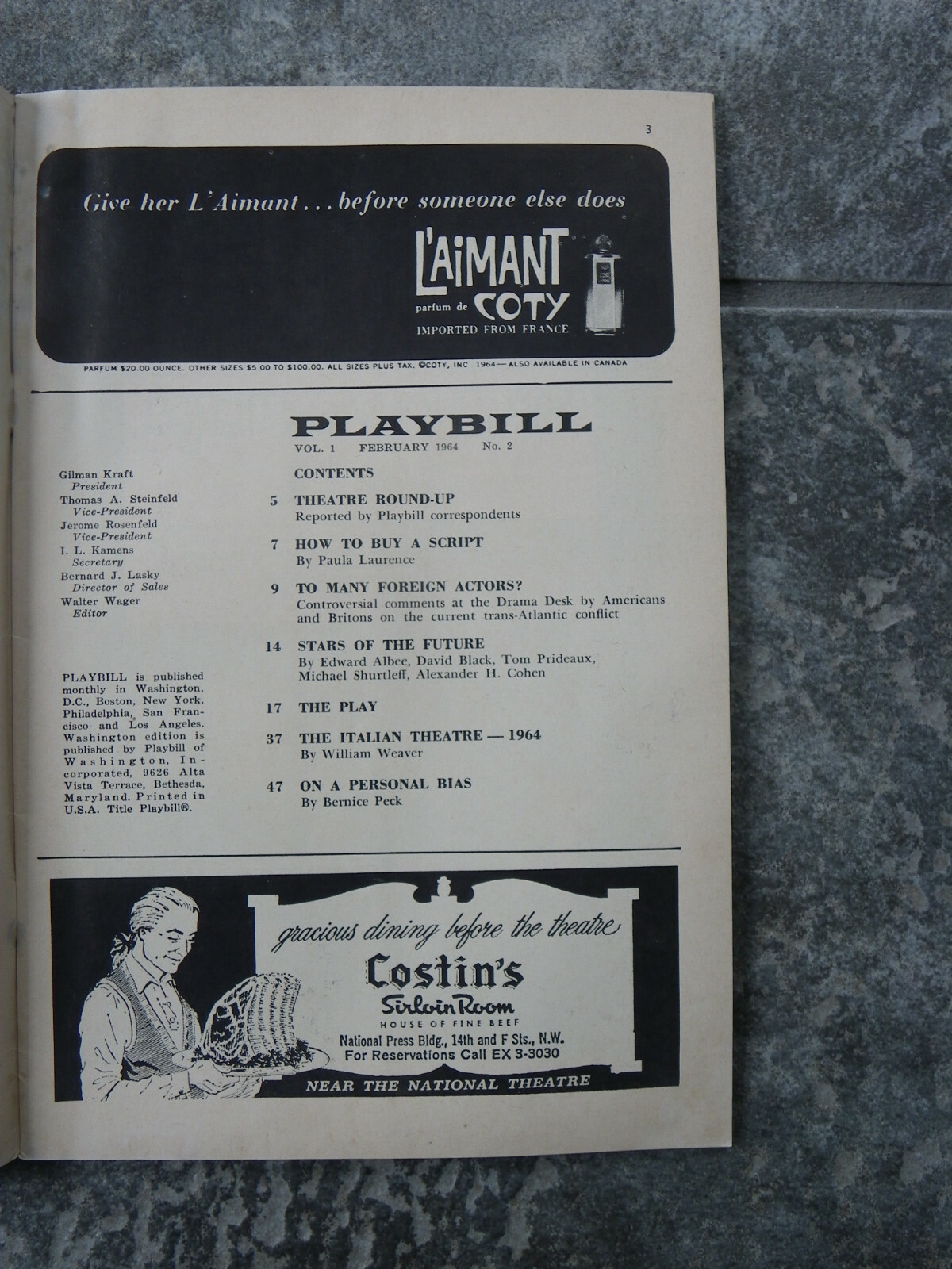 10 1960s Playbill Programs-National Theatre Washington-See Descript for Titles