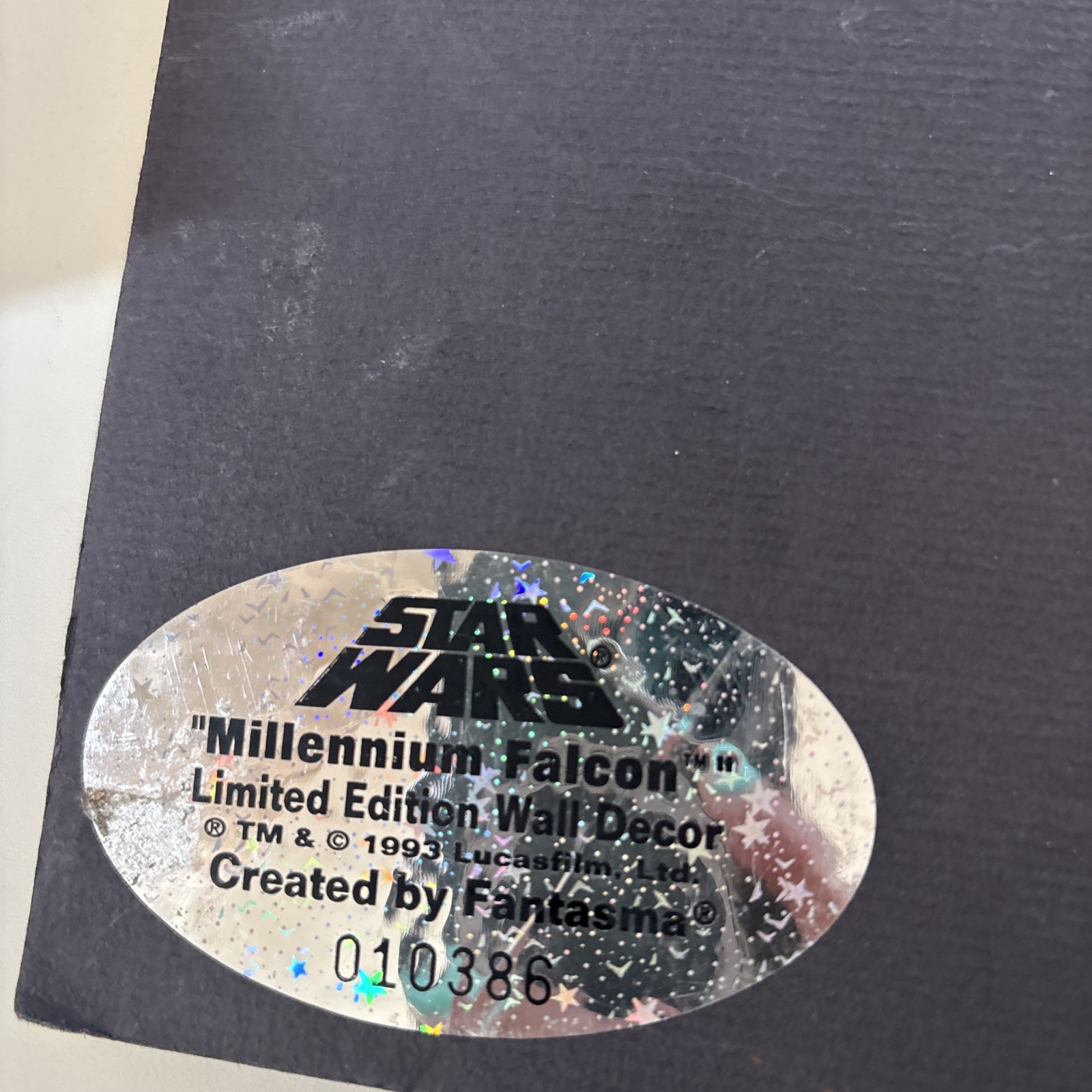 Star Wars Millennium Falcon Hologram Picture MATTED, Photopolymer Type -See Pics