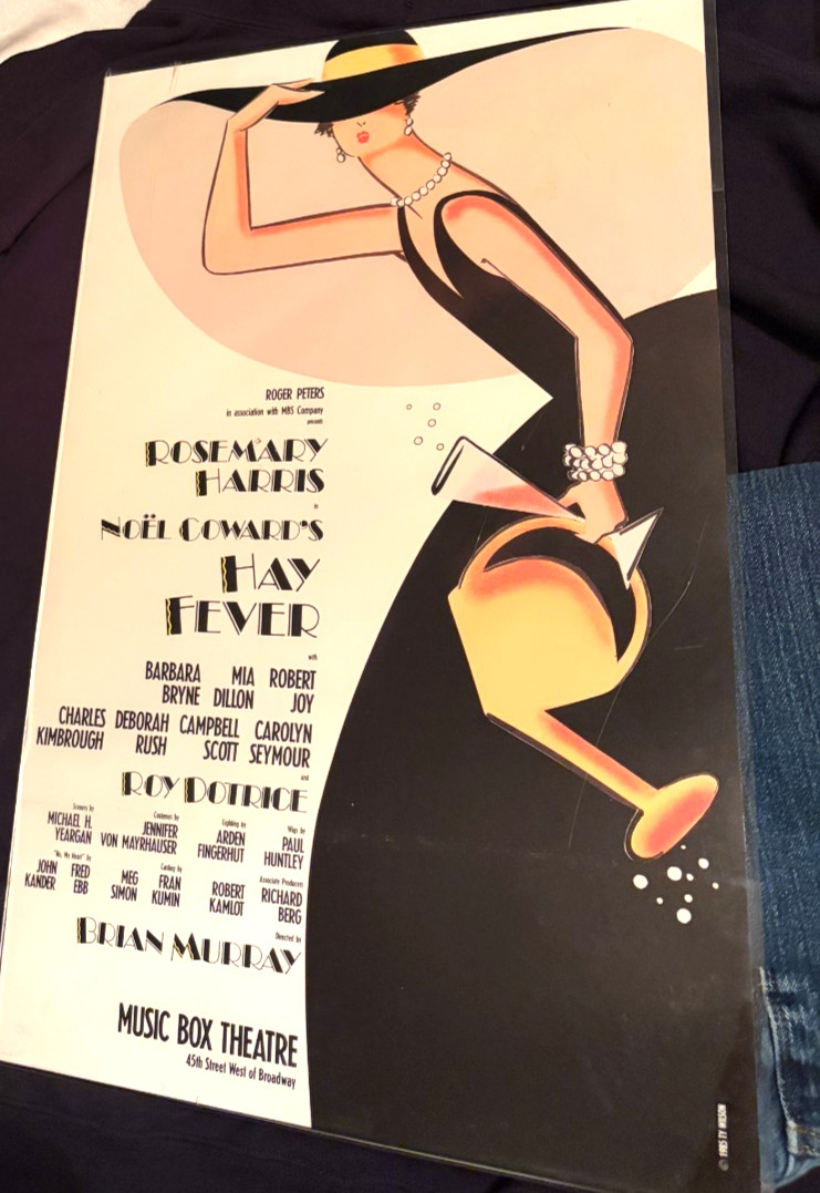 1985 Original Broadway Hay Fever Theater Card – 22″x14″ inches