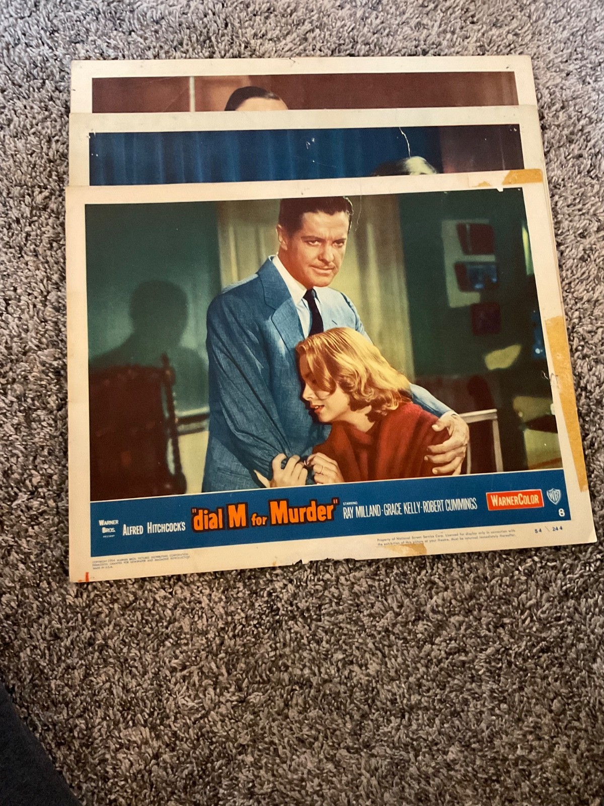 Vintage Movie Lobby Cards (3) Alfred Hitchcock’s “Dial M For Murder” 1954 Grace