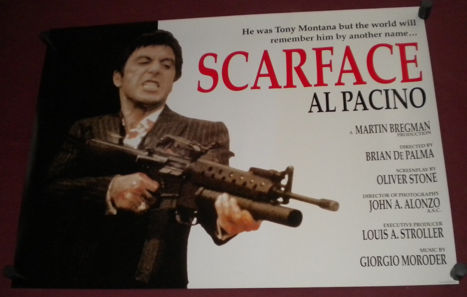 Scarface Movie Poster 24×34 S/S Al Pacino Steven Bauer Michelle Pfeiffer