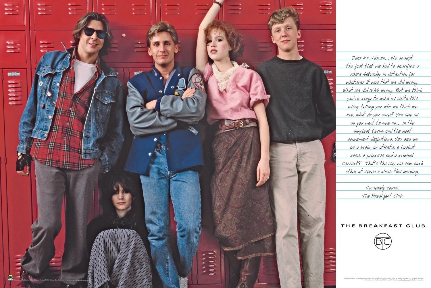 Breakfast Club Lockers Poster 36in x 24in free shipping