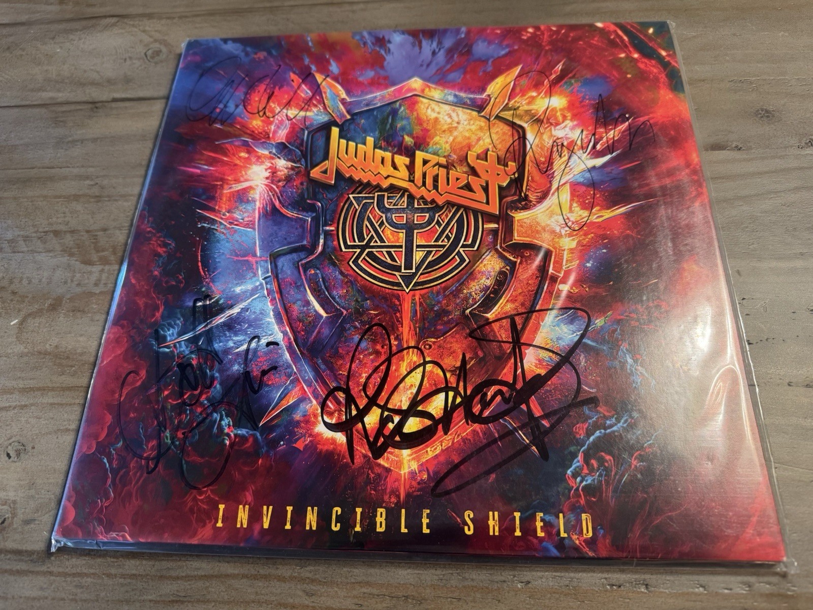 Judas Priest SIGNED Invincible Shield Autographed Vinyl LP