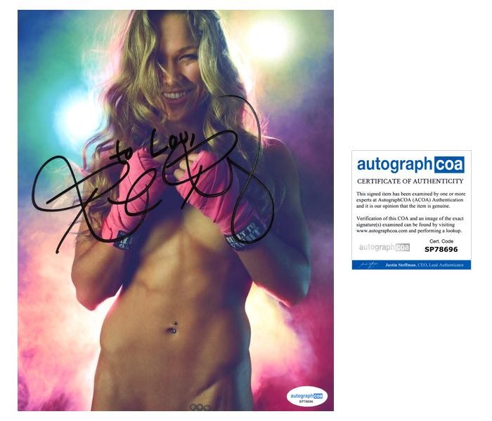 Ronda Rousey AUTOGRAPH Signed UFC Fighter ESPN Body 8×10 Photo ‘To Lou’ ACOA