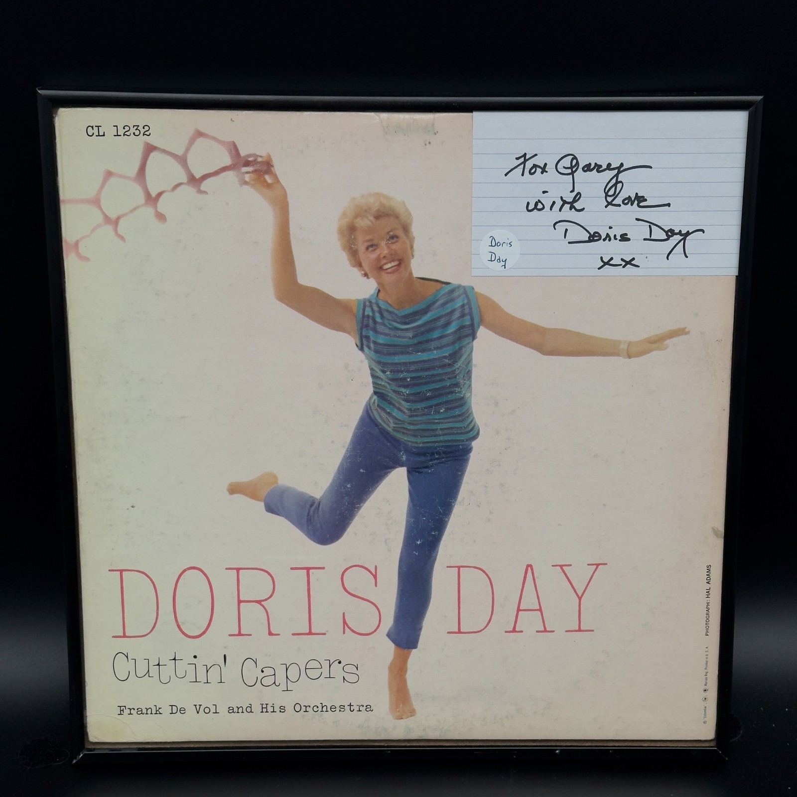 Doris Day Cuttin’ Capers Vinyl LP and Signed 3×5 Index Card Autograph