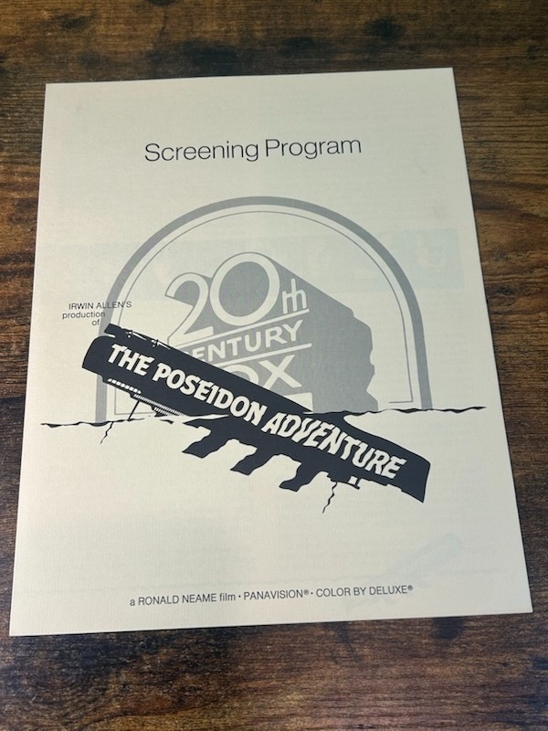 The Poseidon Adventure Screening Program 1973 Gene Hackman Irwin Allen