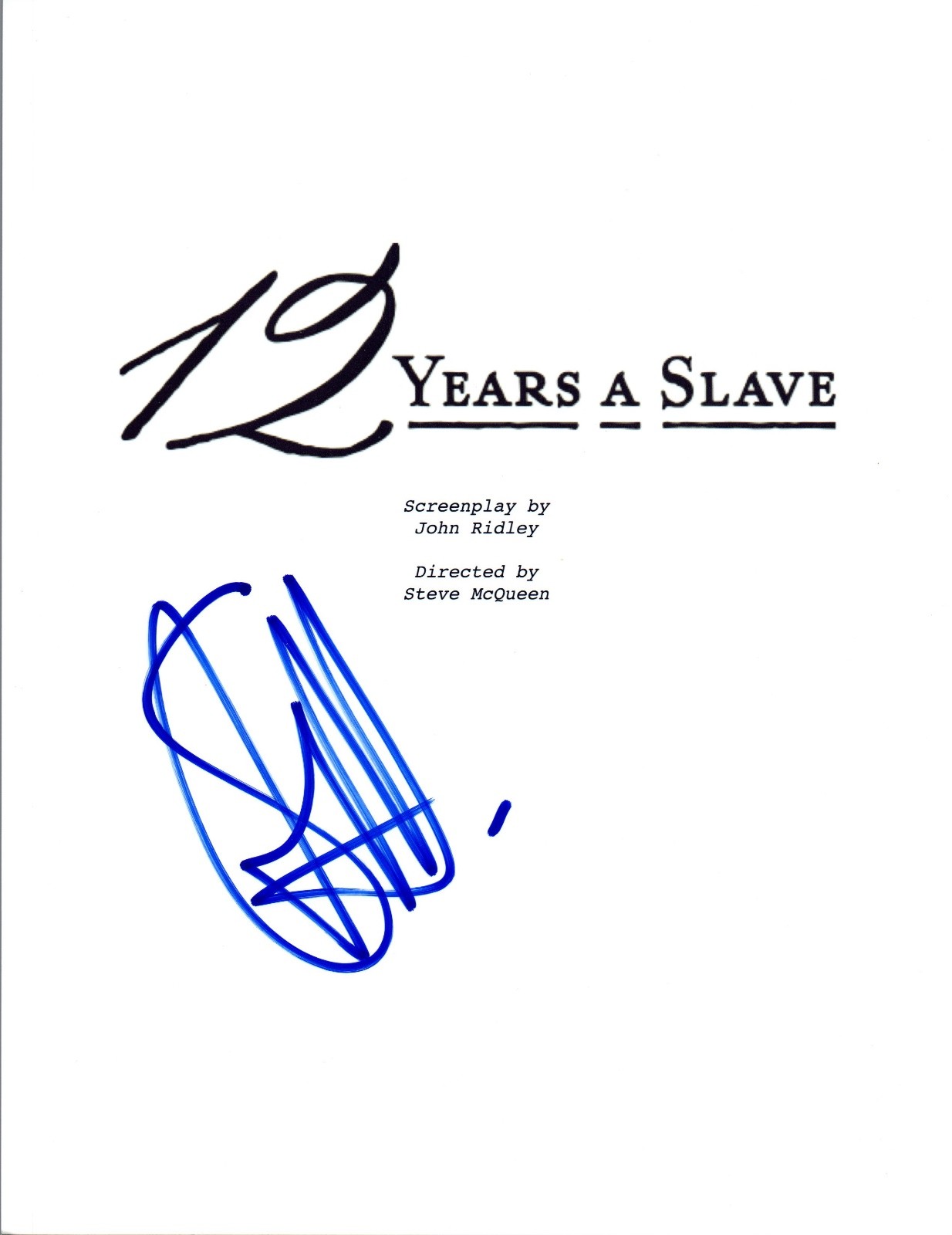 Steve McQueen Signed Autographed 12 YEARS A SLAVE Director Movie Script COA VD
