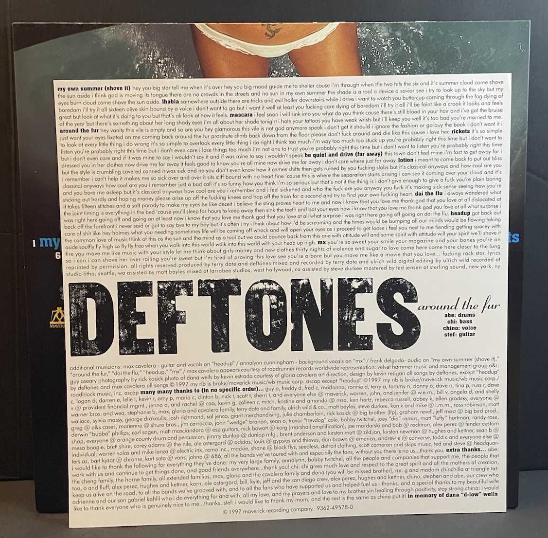 Chino Moreno Signed Deftones Around the Fur Album Vinyl LP