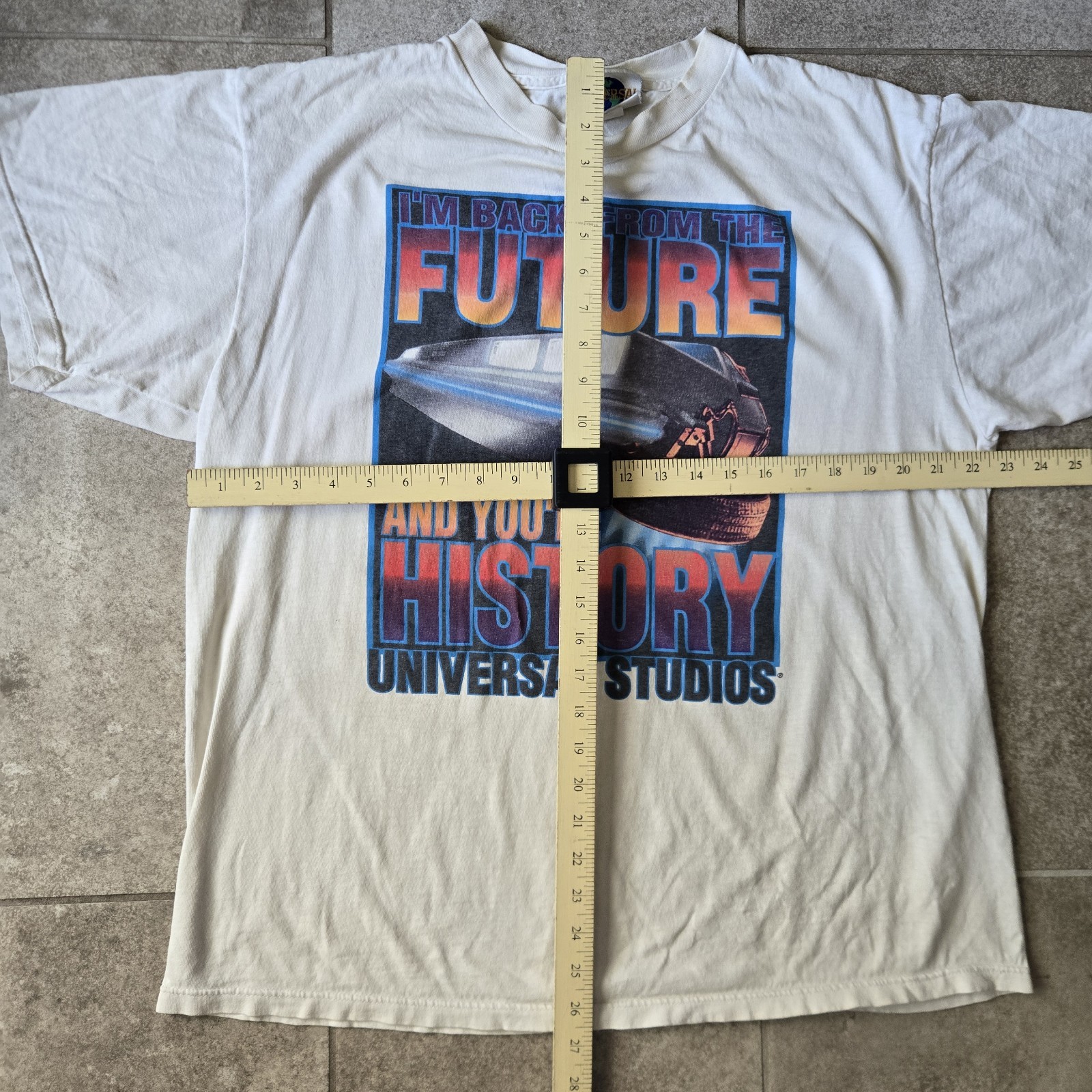 Rare 1997 Back to the Future Universal Studios XL White Retro Movie Shirt