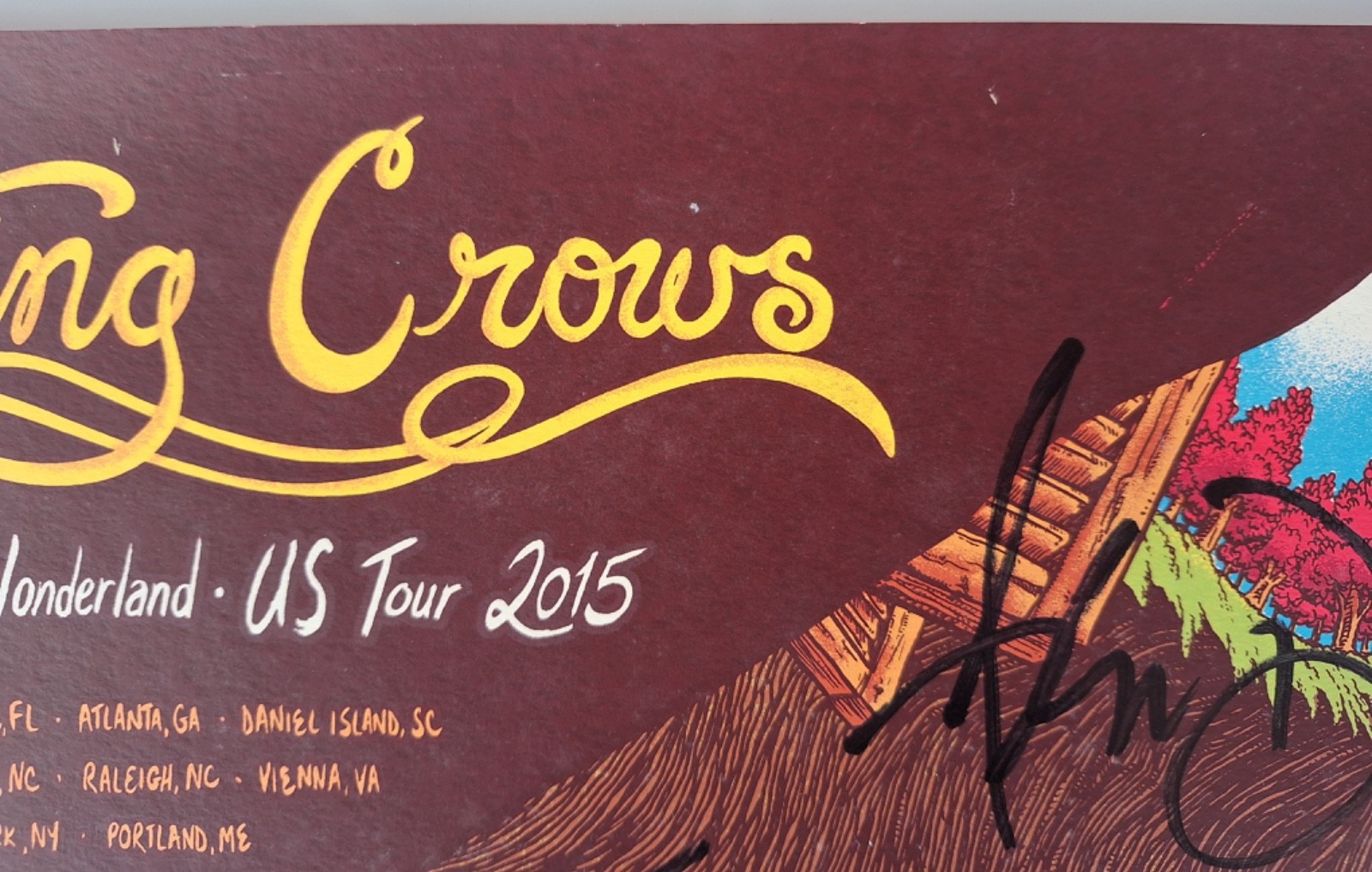 COUNTING CROWS CONCERT POSTER Somewhere Under Wonderland USA TOUR 2015 SIGNED!