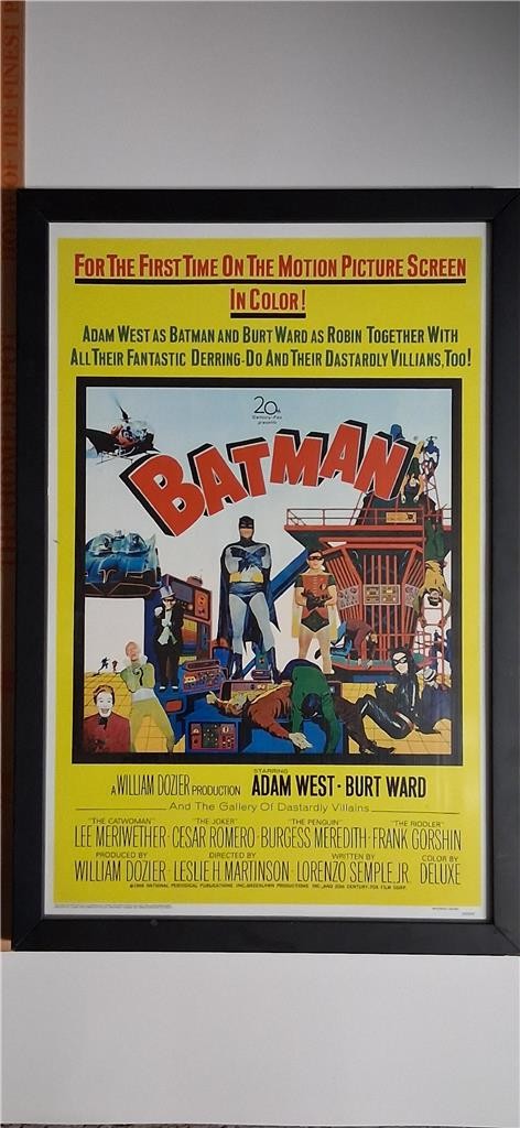 1966 BATMAN THE MOVIE Theater Poster Numbered Print 17×11 NSS FRAMED Reprint