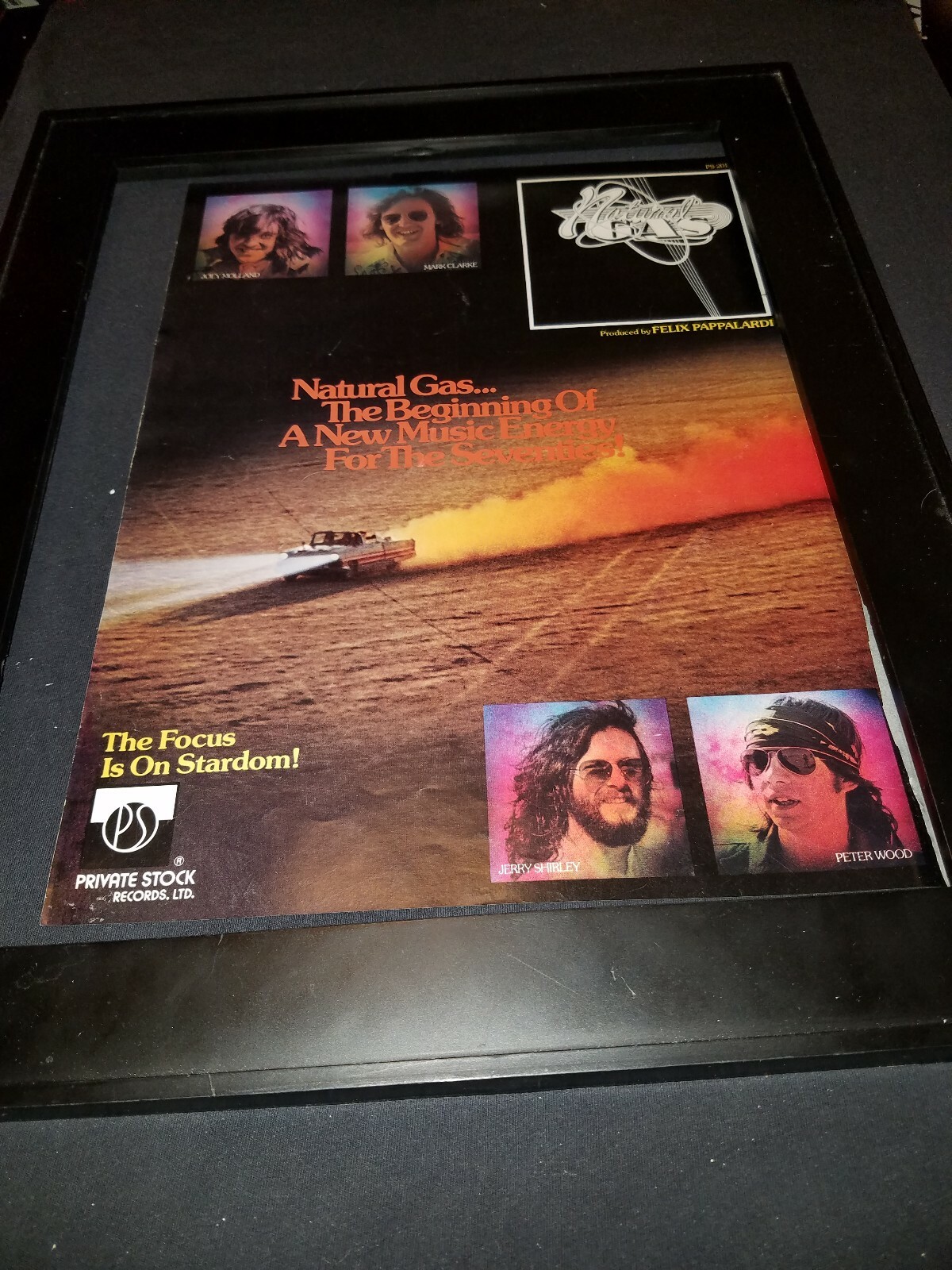 Natural Gas Rare Original Private Stock Records Promo Poster Ad Framed!