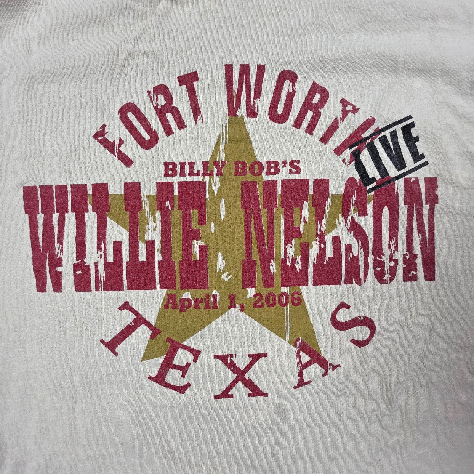 Willie Nelson Shirt Tour Shirt Billy Bob’s April 1st, 2006 Fort Worth TX Size L