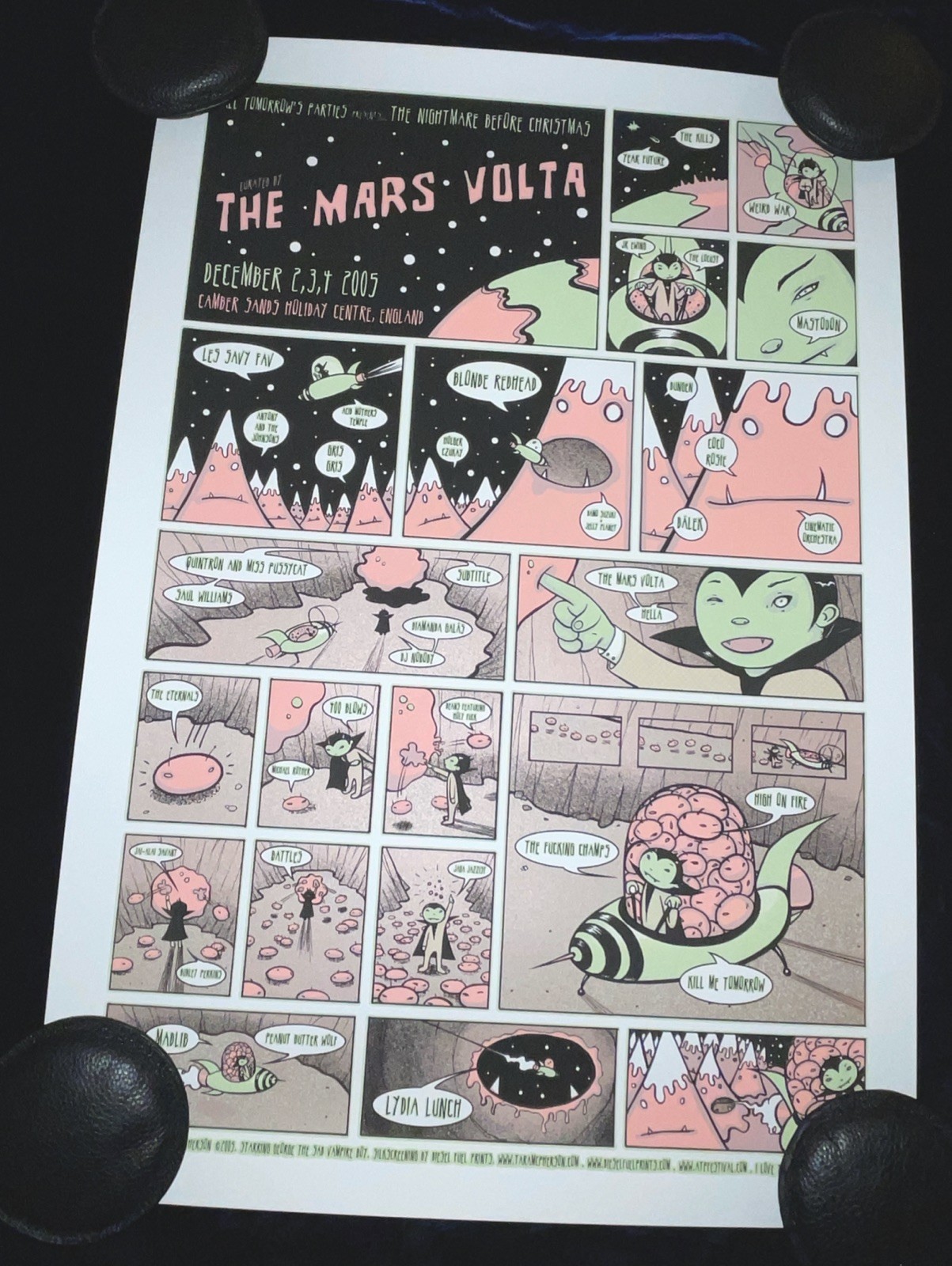 TARA McPHERSON MARS VOLTA Concert Poster London 05 High On Fire Mastadon Kills