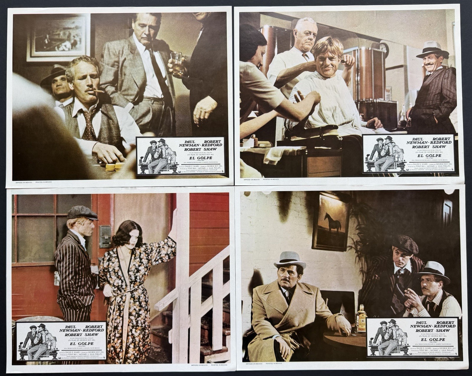 THE STING ROBERT REDFORD PAUL NEWMAN MEXICAN LOBBY CARD SET 1973
