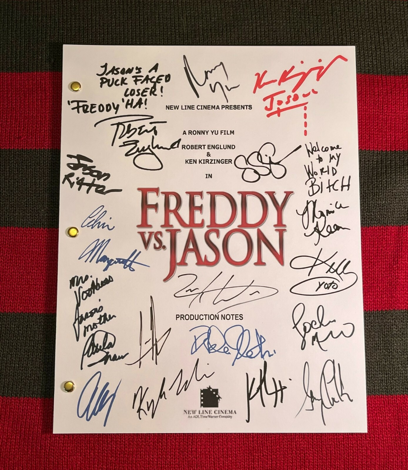 Freddy vs Jason Production Notes- Cast-Signed- Autograph Reprints- Press Kit