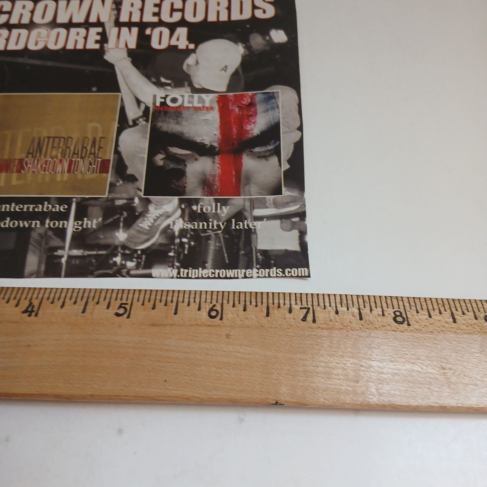 Triple Crown Records Hardcore 2004 Promo Ad Death Threat Folly Anterrabae