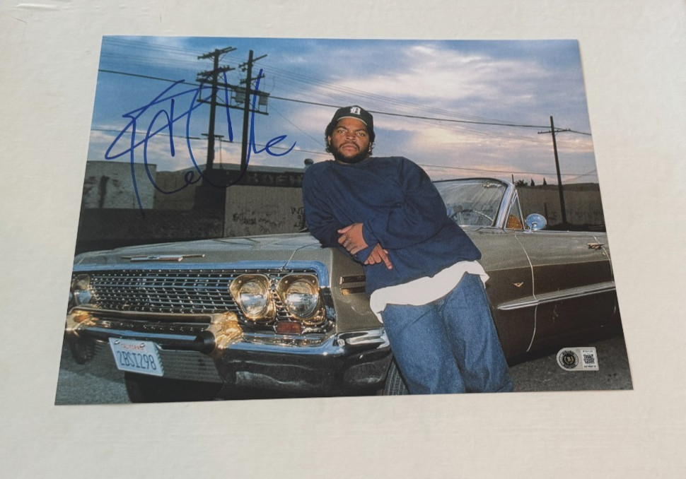 ICE CUBE SIGNED BOYZ IN THE HOOD 11X14 PHOTO BECKETT BAS HAND SIGNED