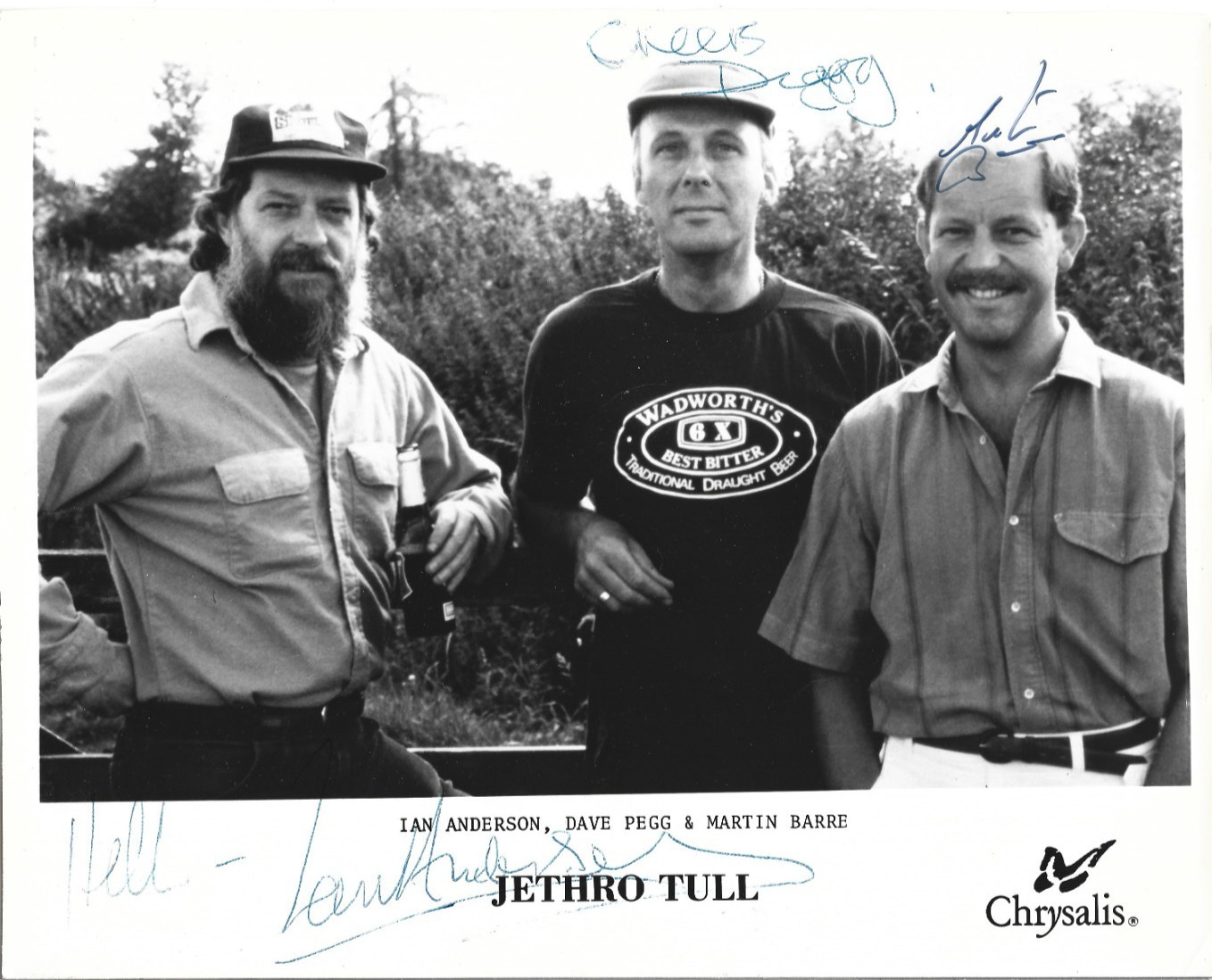 Jethro Tull SIGNED Promo Photo COA Autograph Ian Anderson Martin Barre Dave Pegg