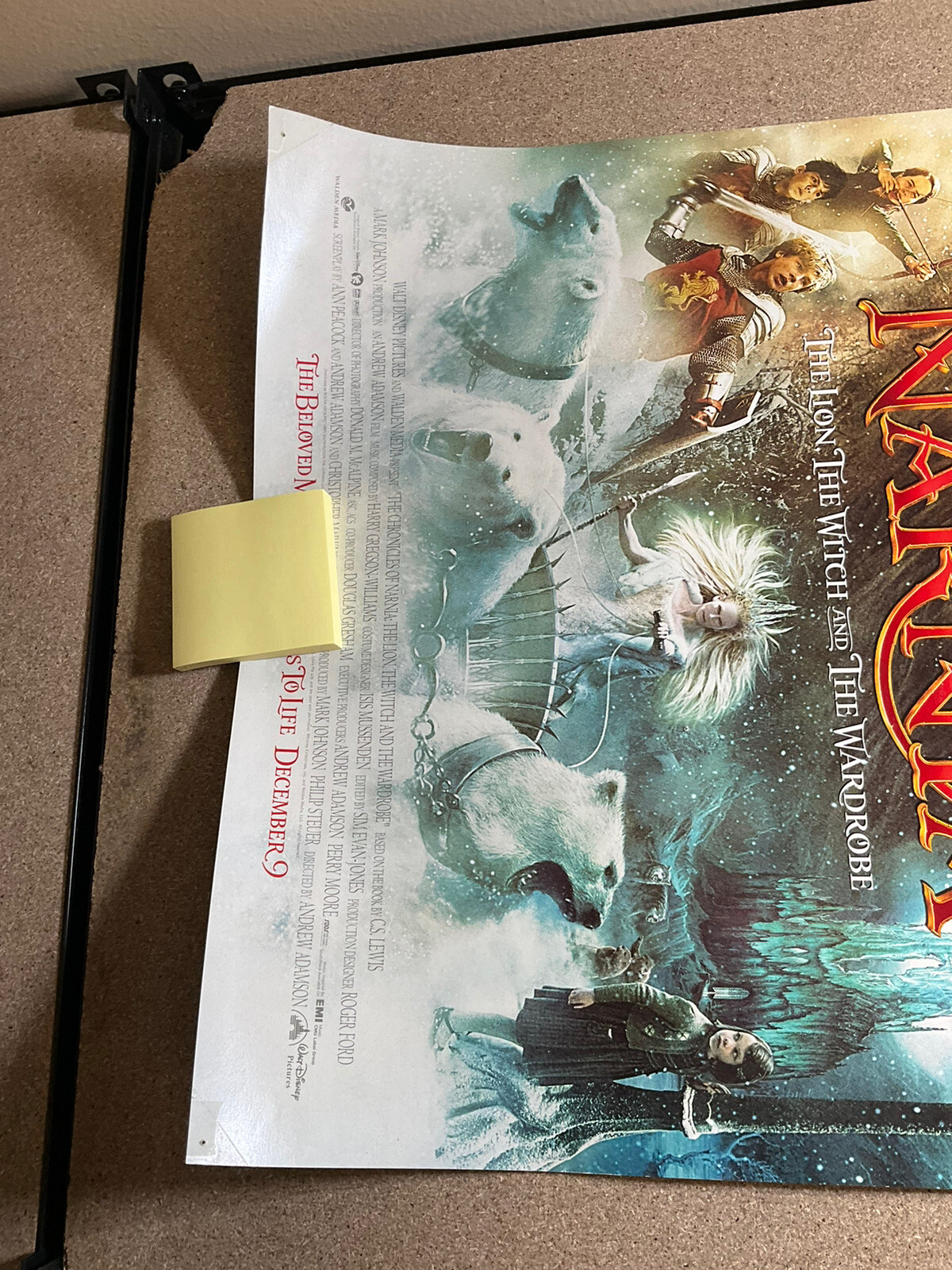 THE CHRONICLES OF NARNIA MOVIE POSTER Original SS 27x 18.5 With Narnia Map