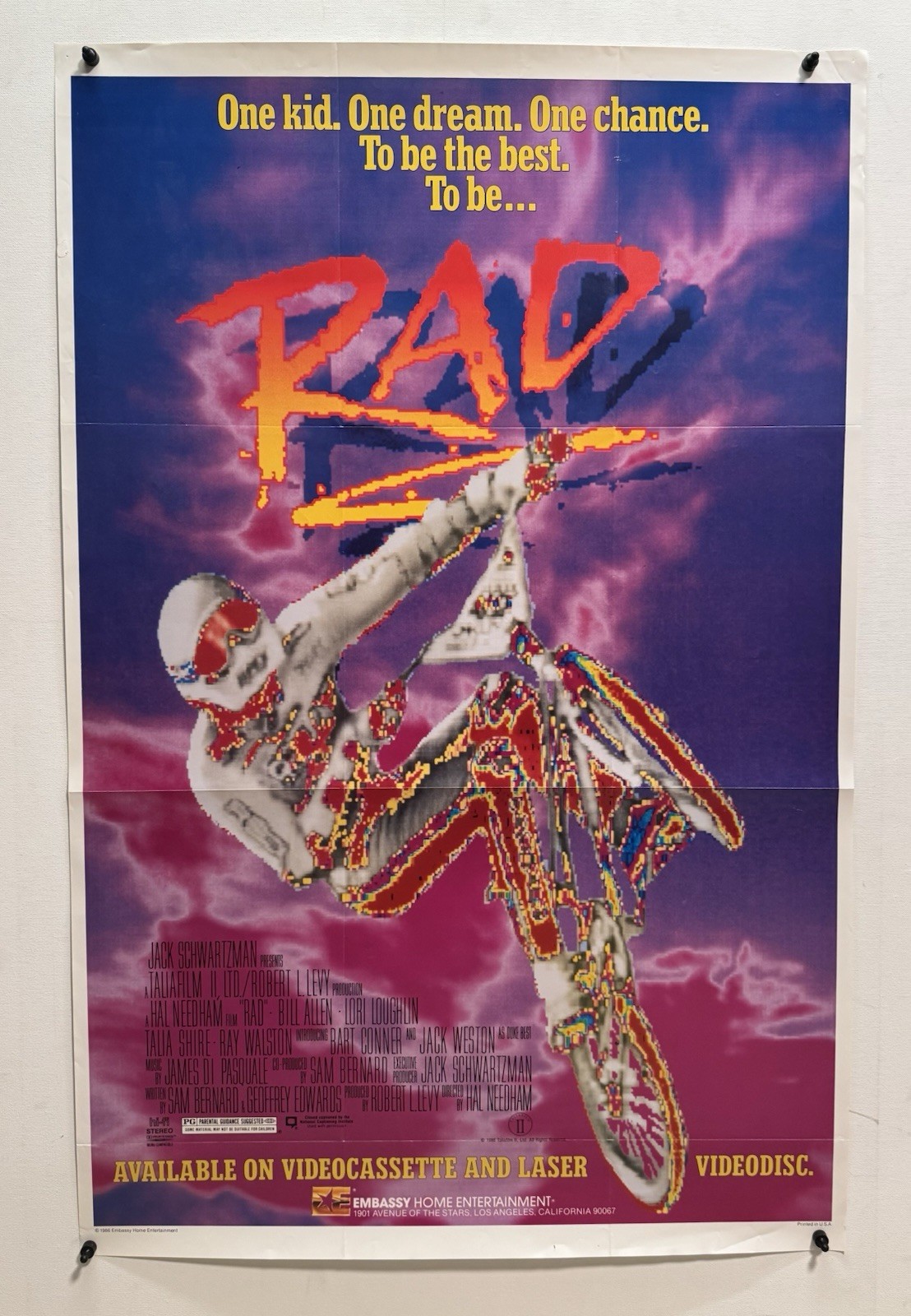 RAD – 1986 ORIG 26×40” Video VHS Release Movie Poster BMX