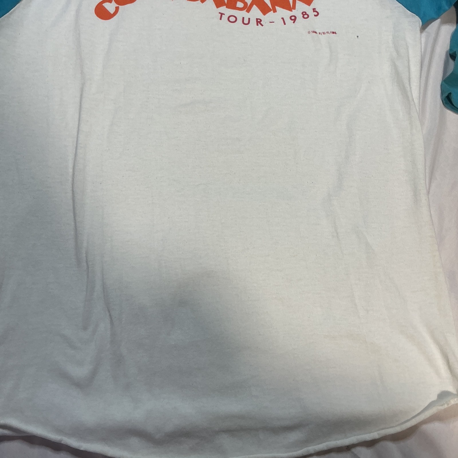Vintage 80’s 1985 Barry Manilow’s Copacabana Tour Raglan Shirt sz Large Made USA