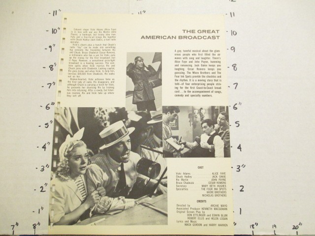 TV show movie photo 1950s GREAT AM Alice Faye Jack Oakie Ink Spots Nicholas Bros