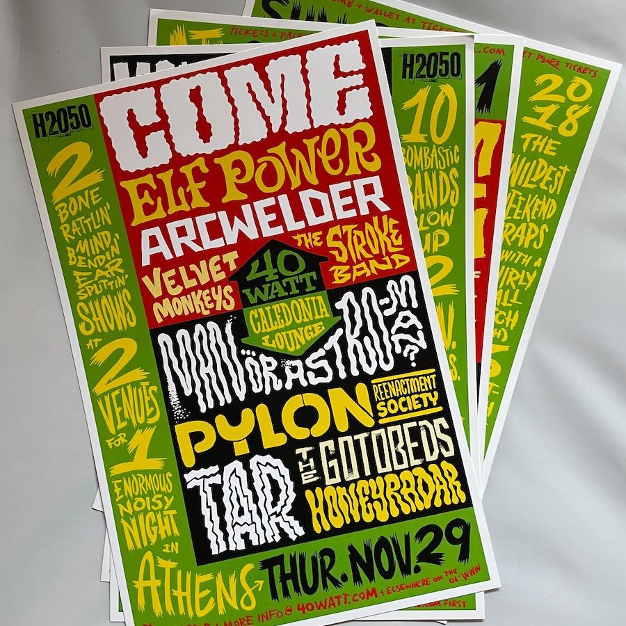Set of 4 Concert Posters – H2050 Weekend – Man or Astro-man? Tar, 86, Come, etc.
